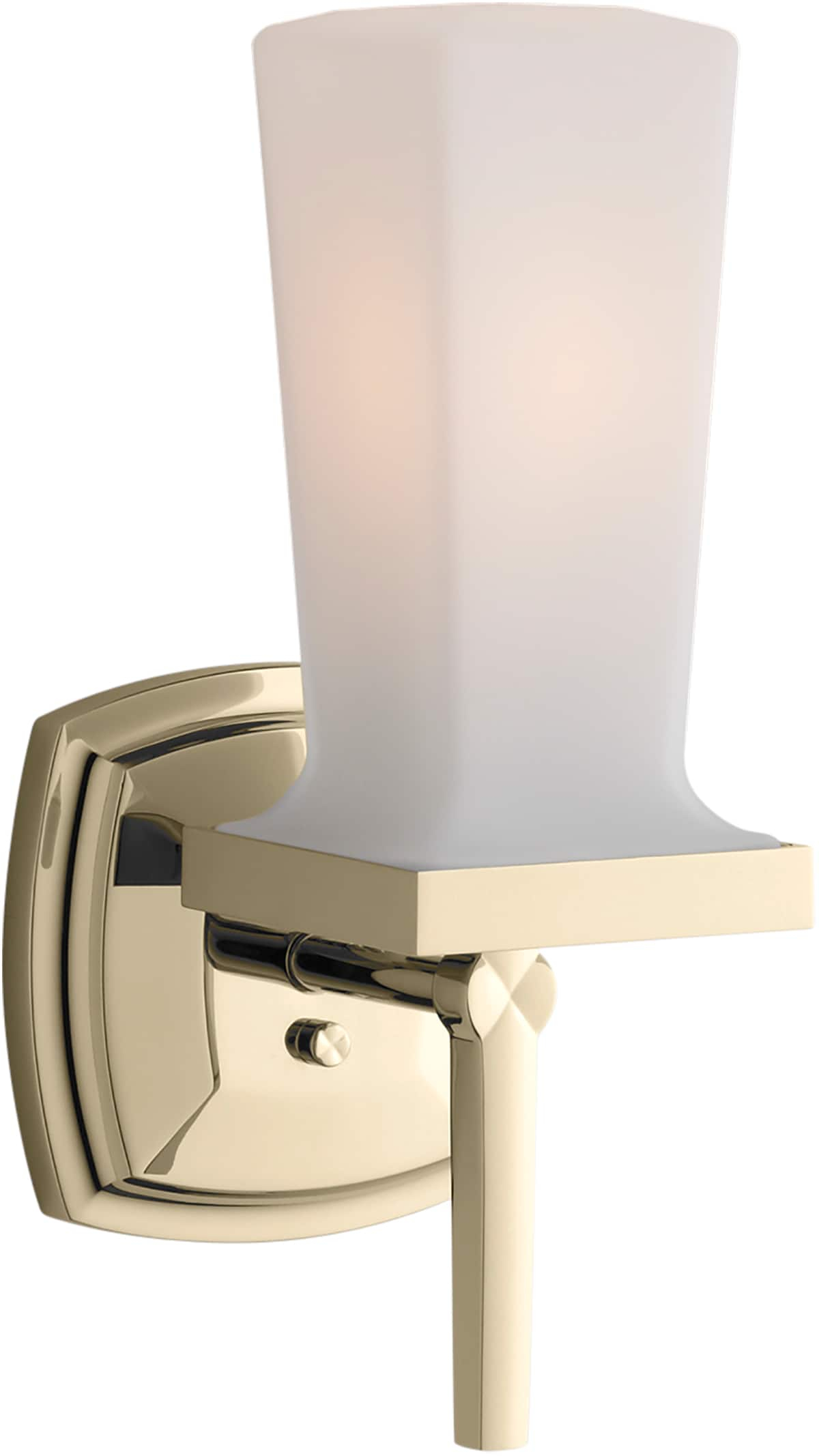 Gold Direct Wired Electric Wall Sconce with Frosted Glass Shade