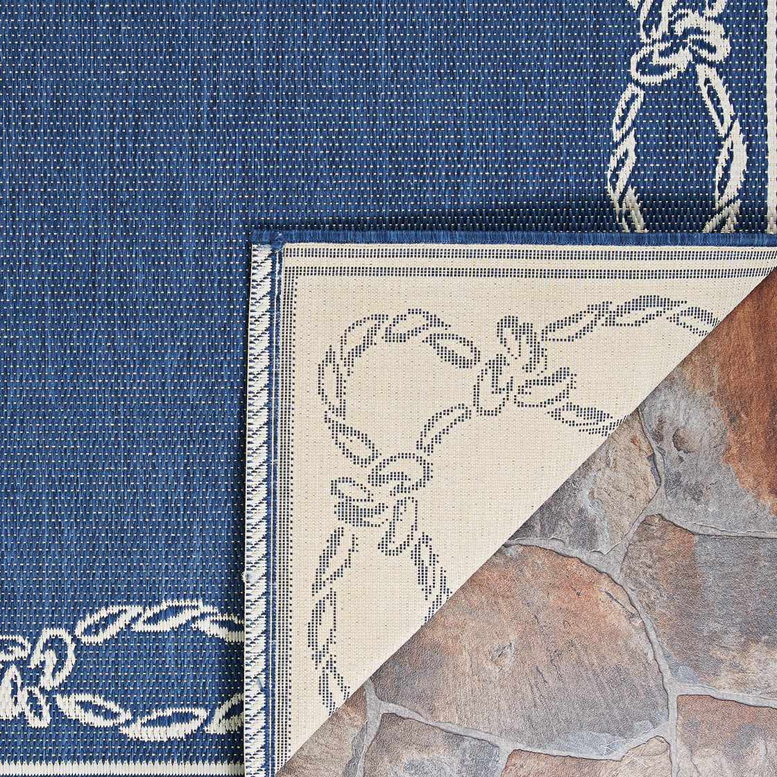 Couristan Recife Rope Knot Area Rug, 5'10" x 9'2", Ivory-Indigo