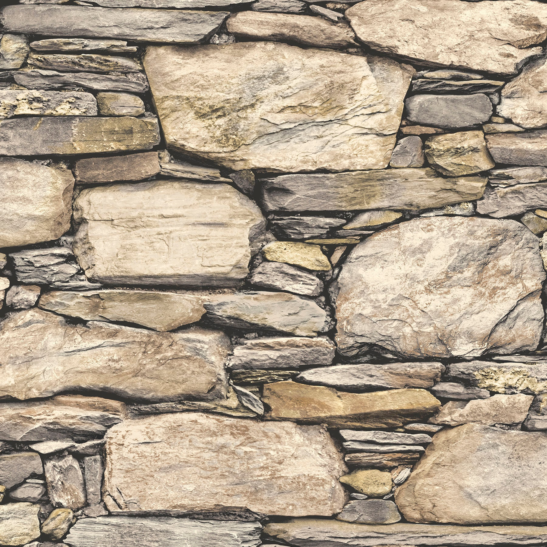 NuWallpaper Hadrian Stone Wall Vinyl Peel And Stick Wallpaper, 216-in by 20.5-in, 30.75 sq. ft.