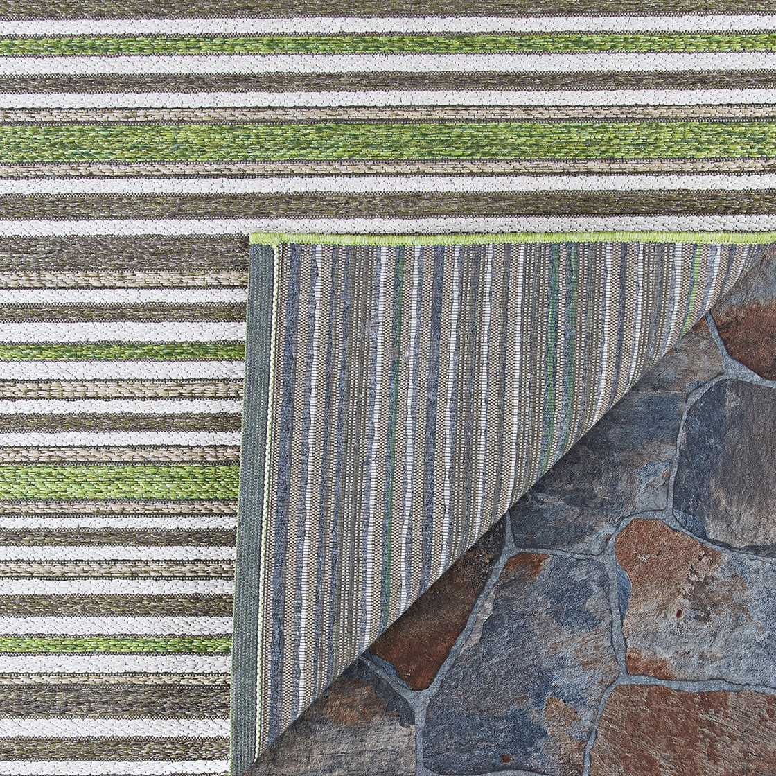 Couristan Cape Brockton Indoor / Outdoor Area Rug, Hunter Green-Brown, 2'3" x 7'10" Runner