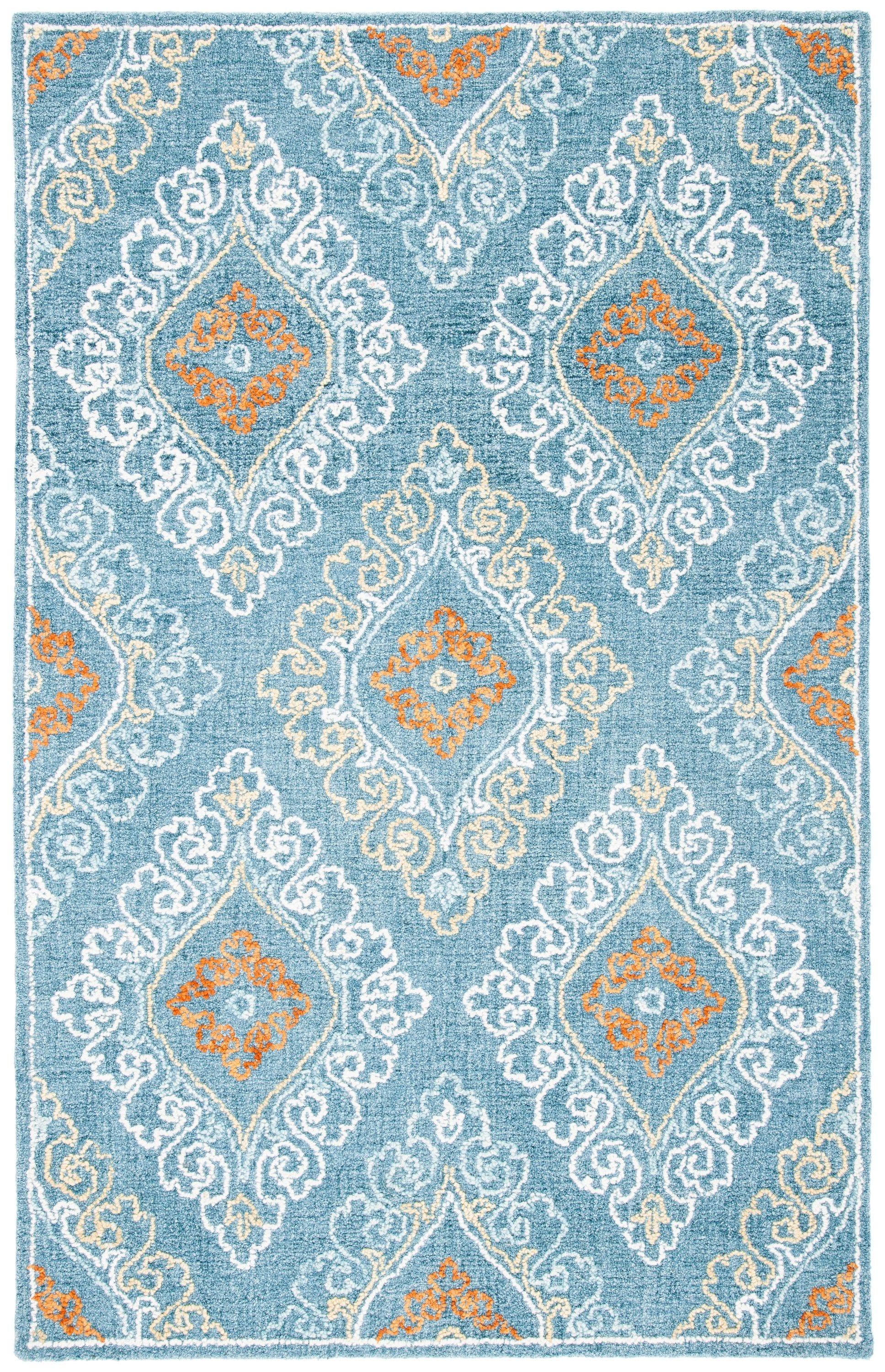 Safavieh  Handmade Blossom Sueann Wool Rug 8' x 10' 8' x 10' Indoor, Handmade Living Room, Bedroom, Dining Room Rectangle