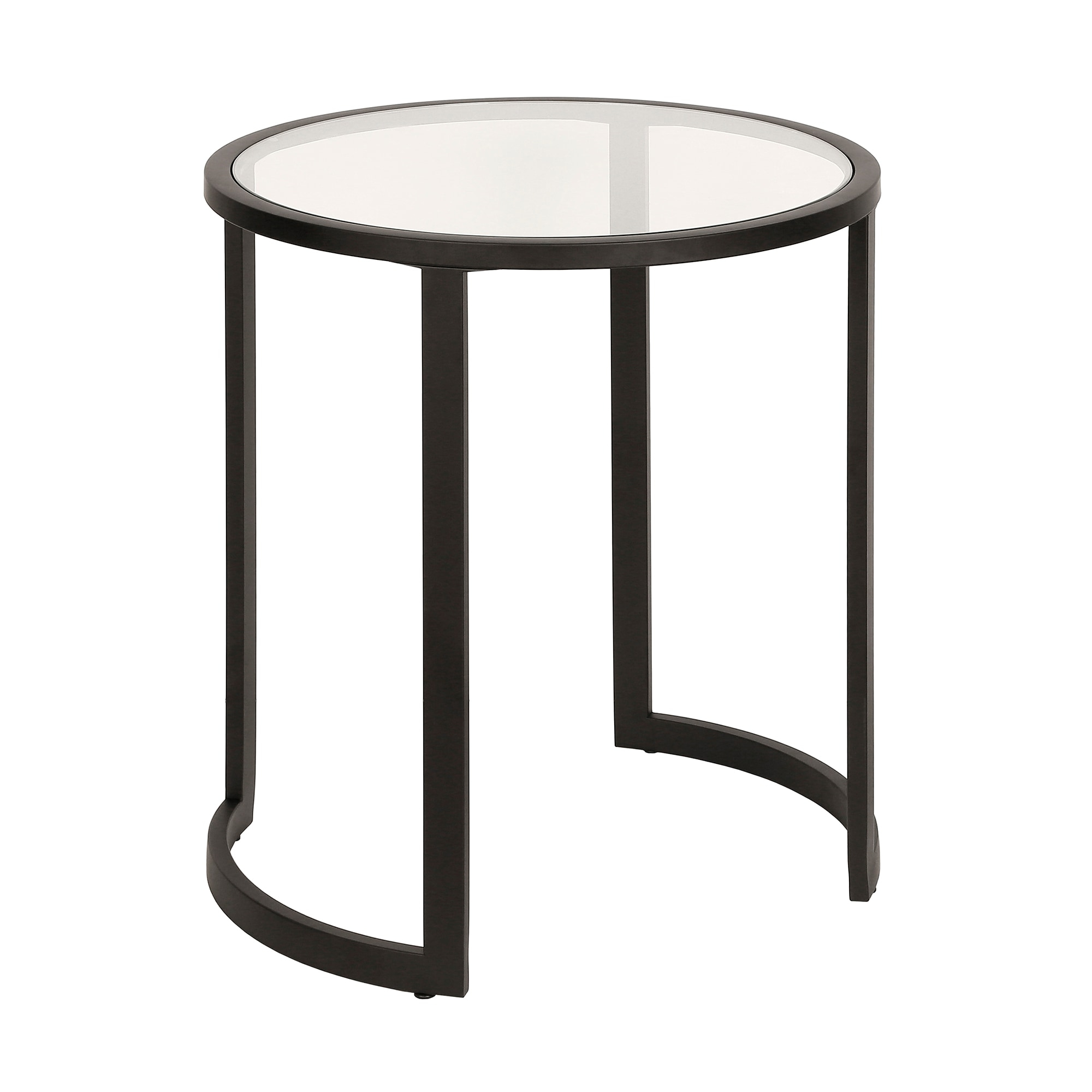 Evelyn&Zoe Mitera 20" Wide Round Side Table, Blackened Bronze