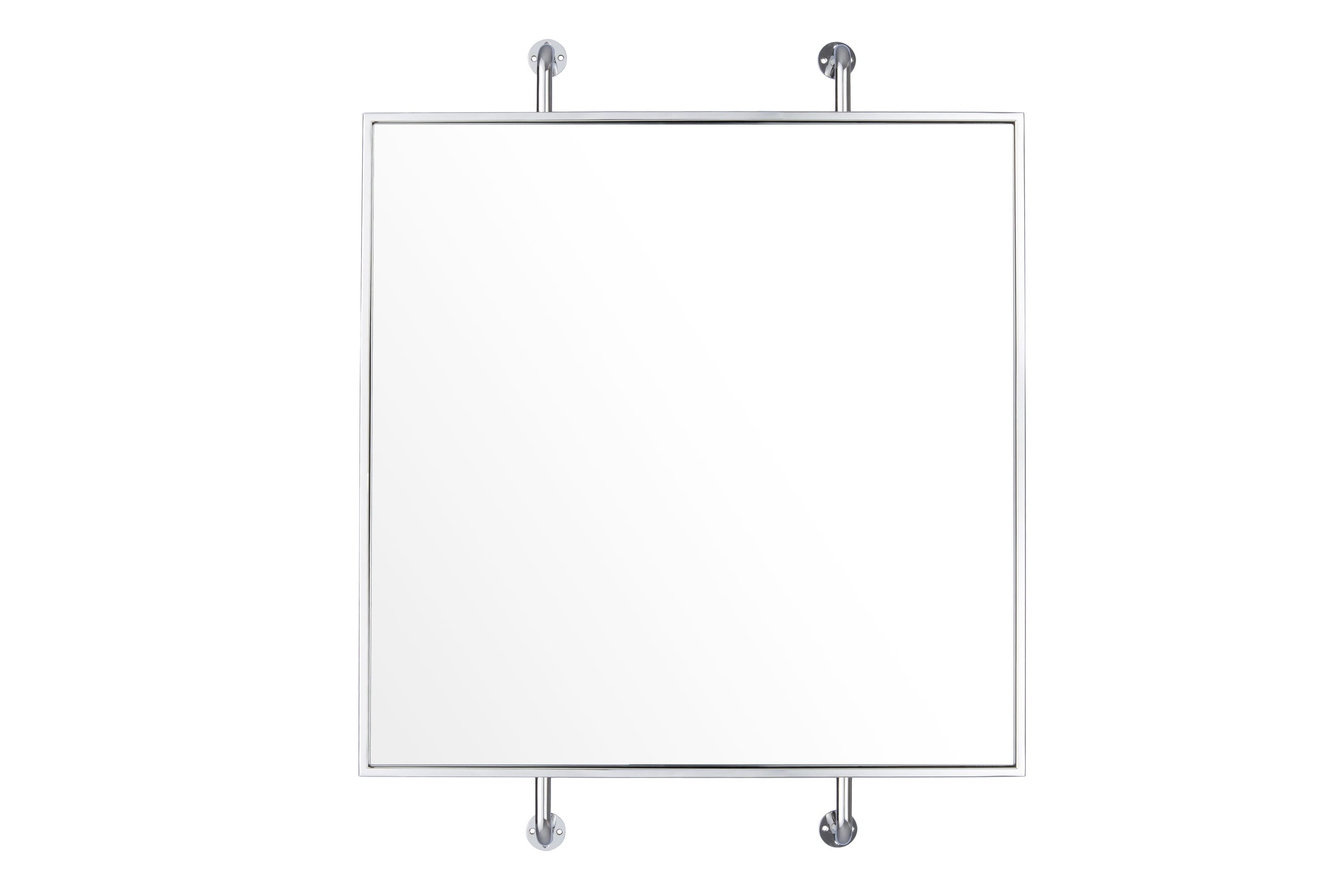 Varaluz Tycho 32x26 Pipe Mounted Wall Mirror - Polished Nickel