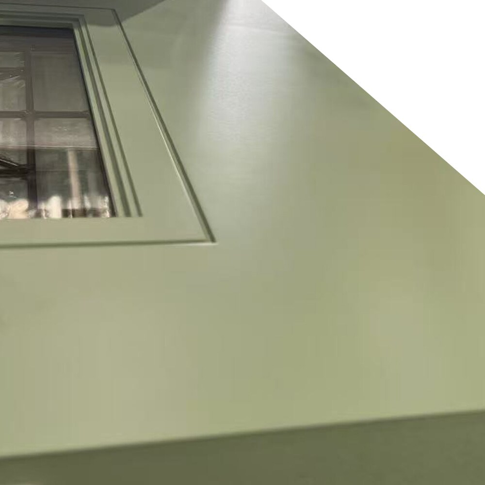 Calhome Modern Exterior Fiberglass Front Entry Door Slab with Designer Decorative Glass Door Slab Only