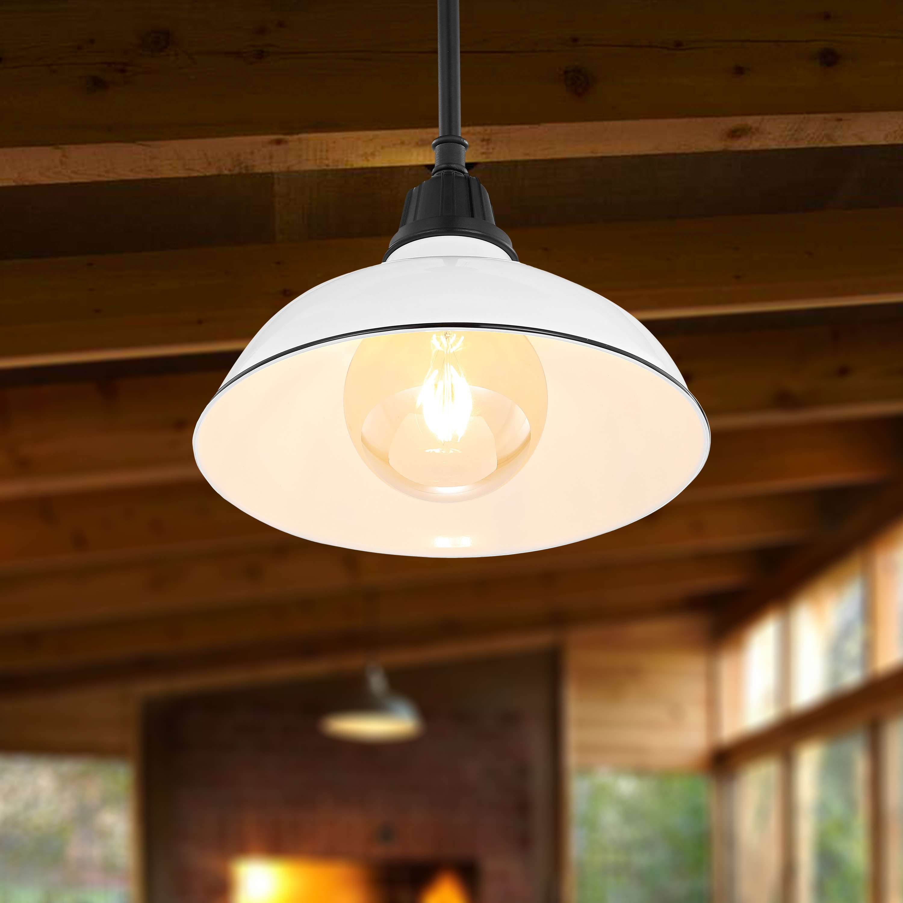 Jasper French Country Satin White LED Pendant Light