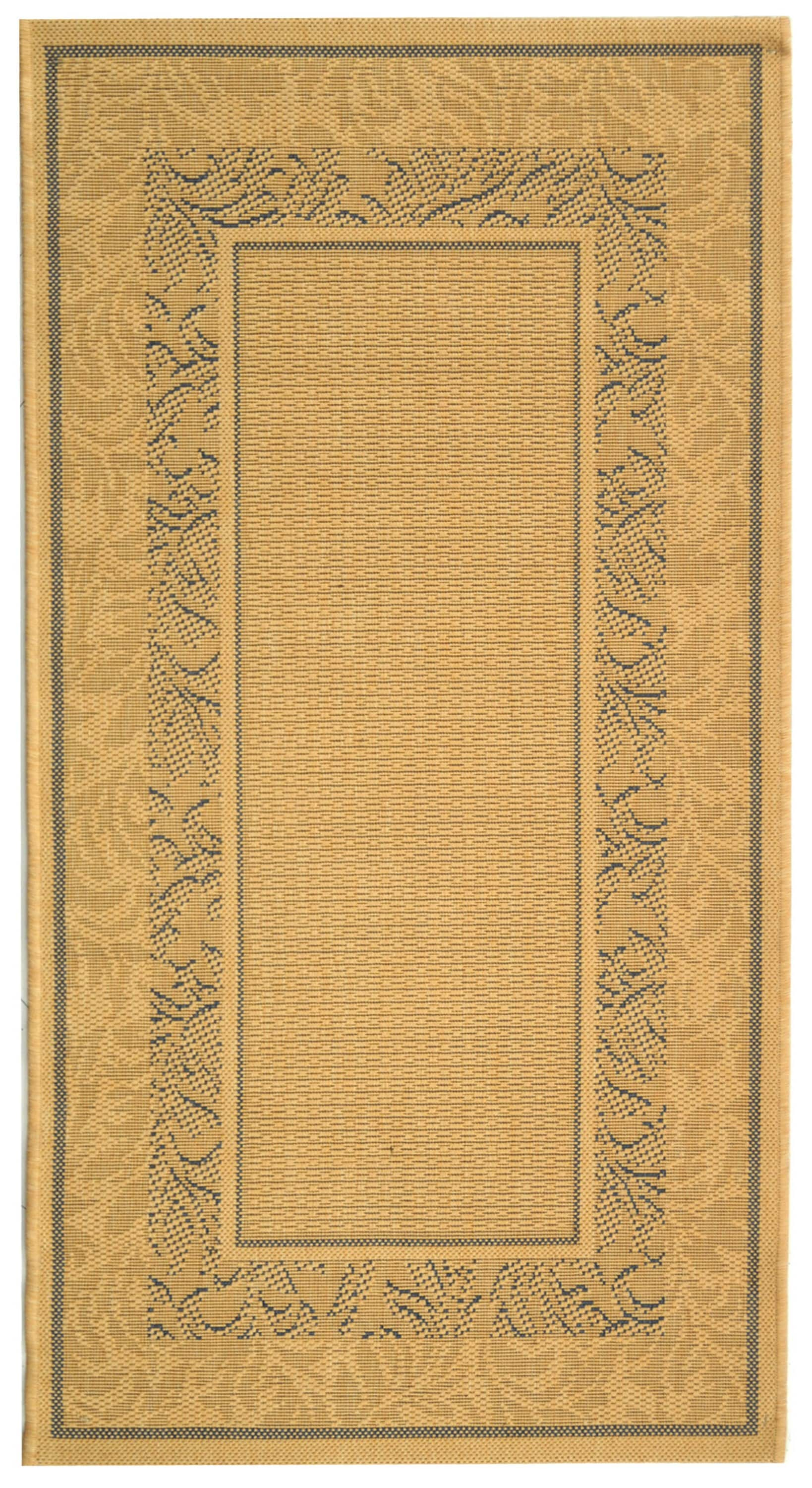 SAFAVIEH Courtyard Elija Traditional Indoor/Outdoor Area Rug, 2'7" x 5', Natural/Blue