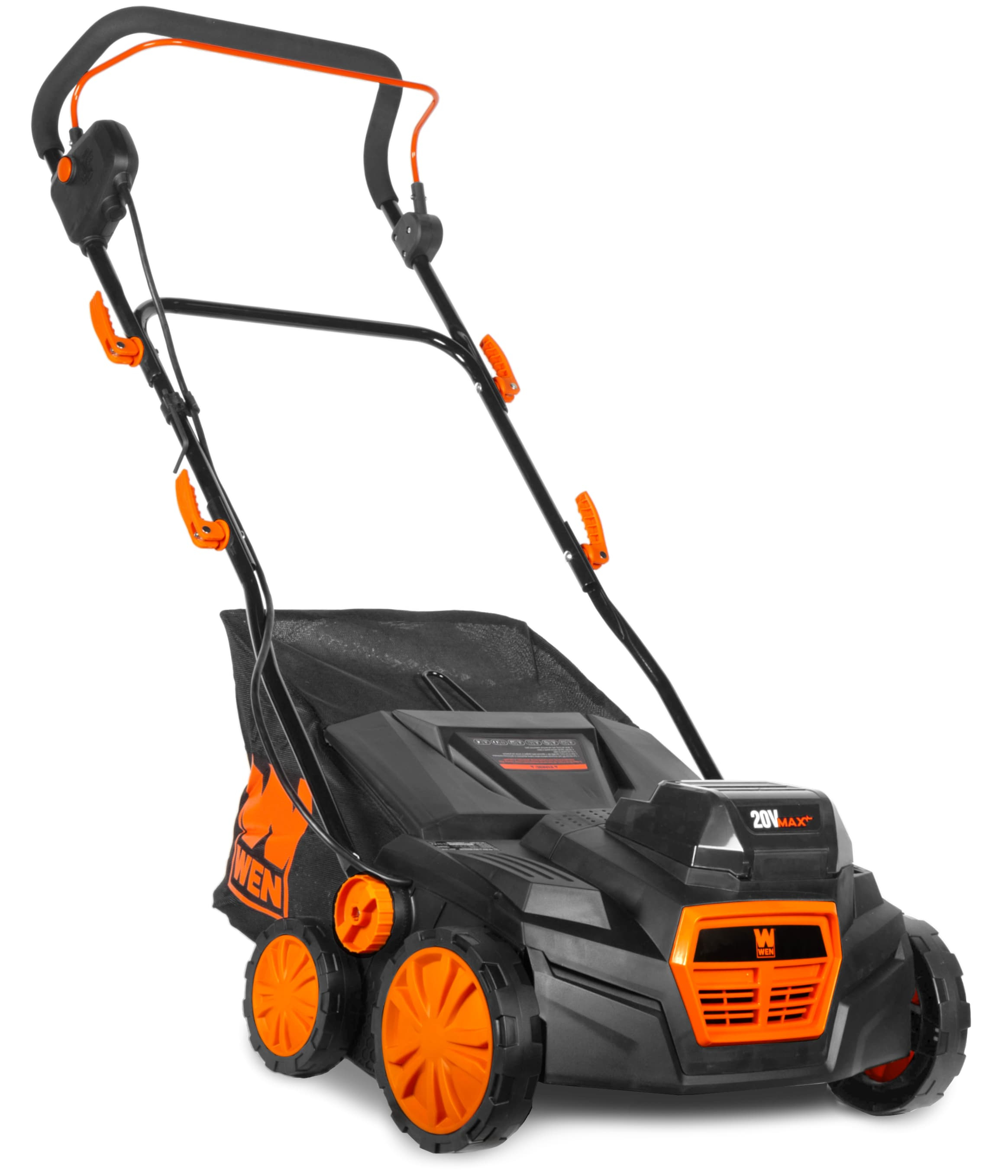 WEN 15" 20V Cordless Electric Dethatcher and Scarifier Walk-Behind Lawn Mower