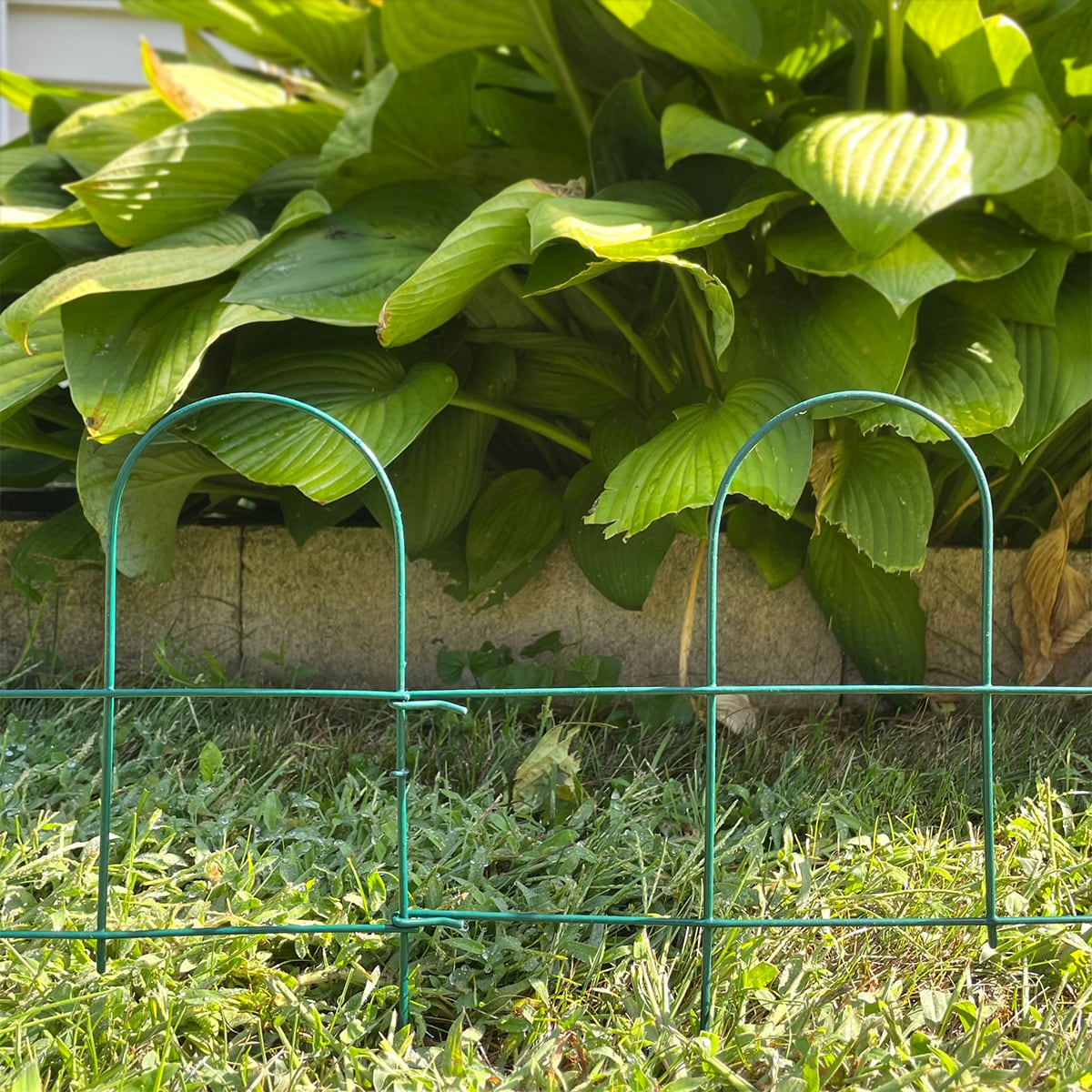 Origin Point Garden Craft Round Folding Border Fence, Green, 10'L x 10" H
