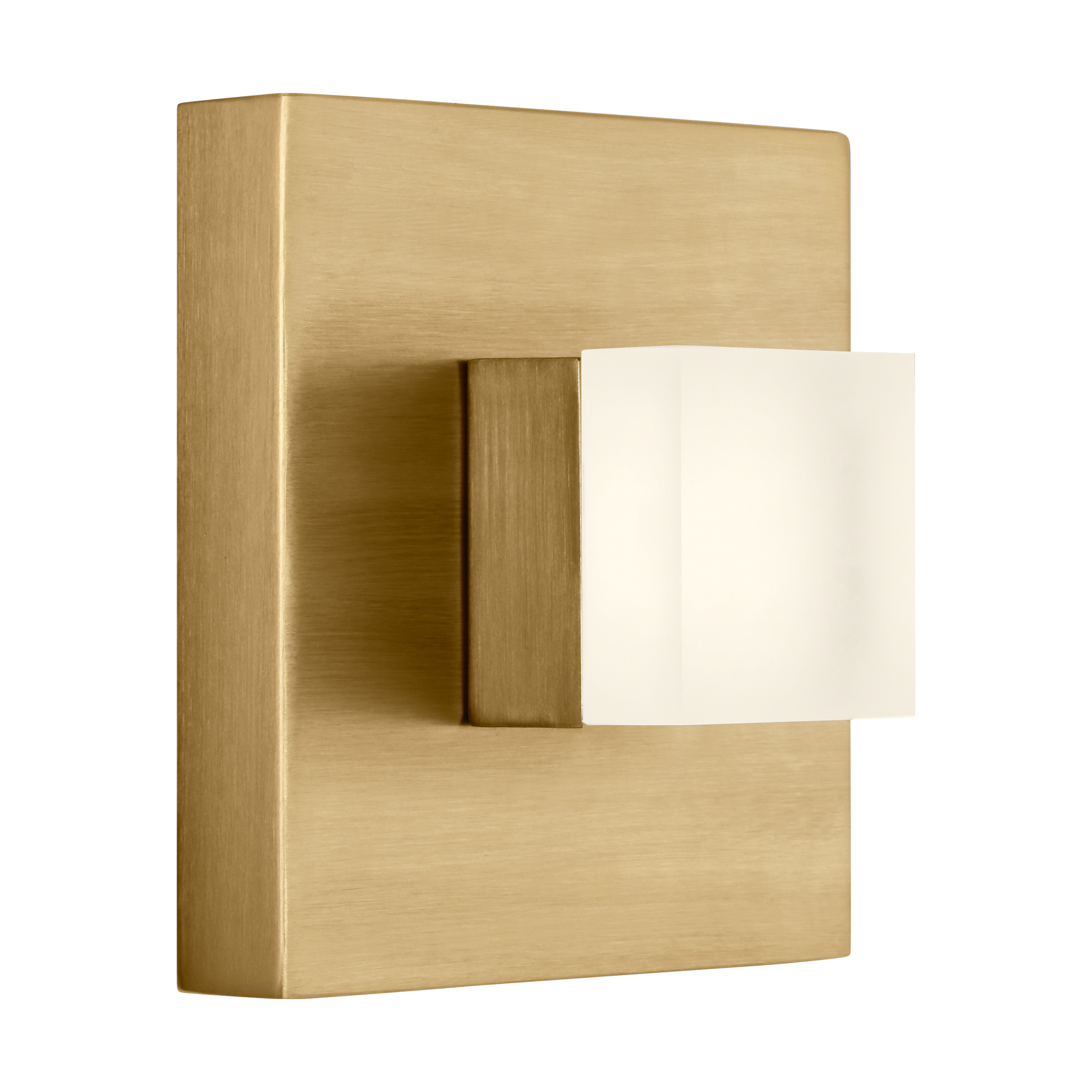 Brander Satin Brass Dimmable Wall Sconce with Frosted Acrylic Shade
