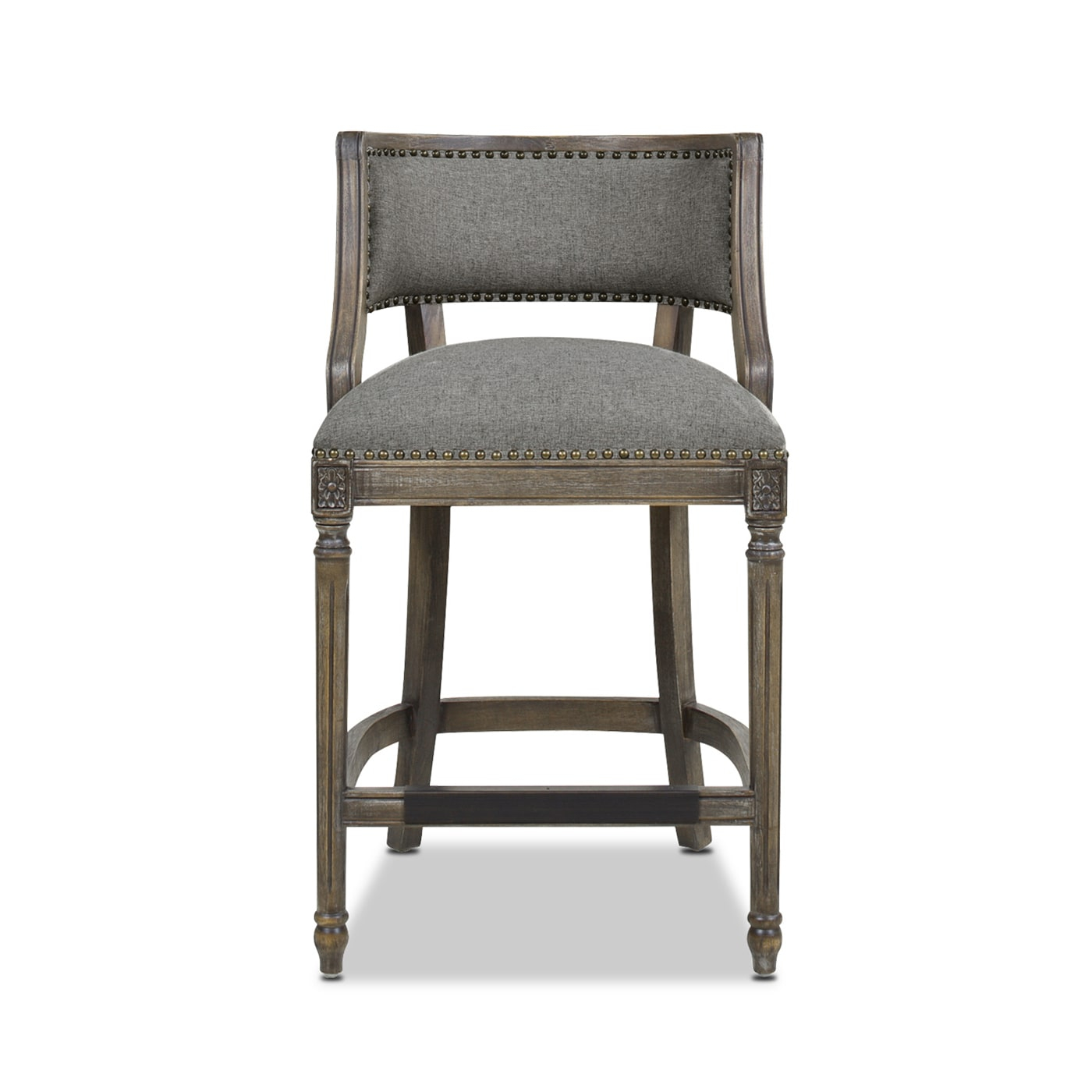 Jennifer Taylor Home Paris 26.5" Counter Bar Stool Dark Heathered Grey Linen