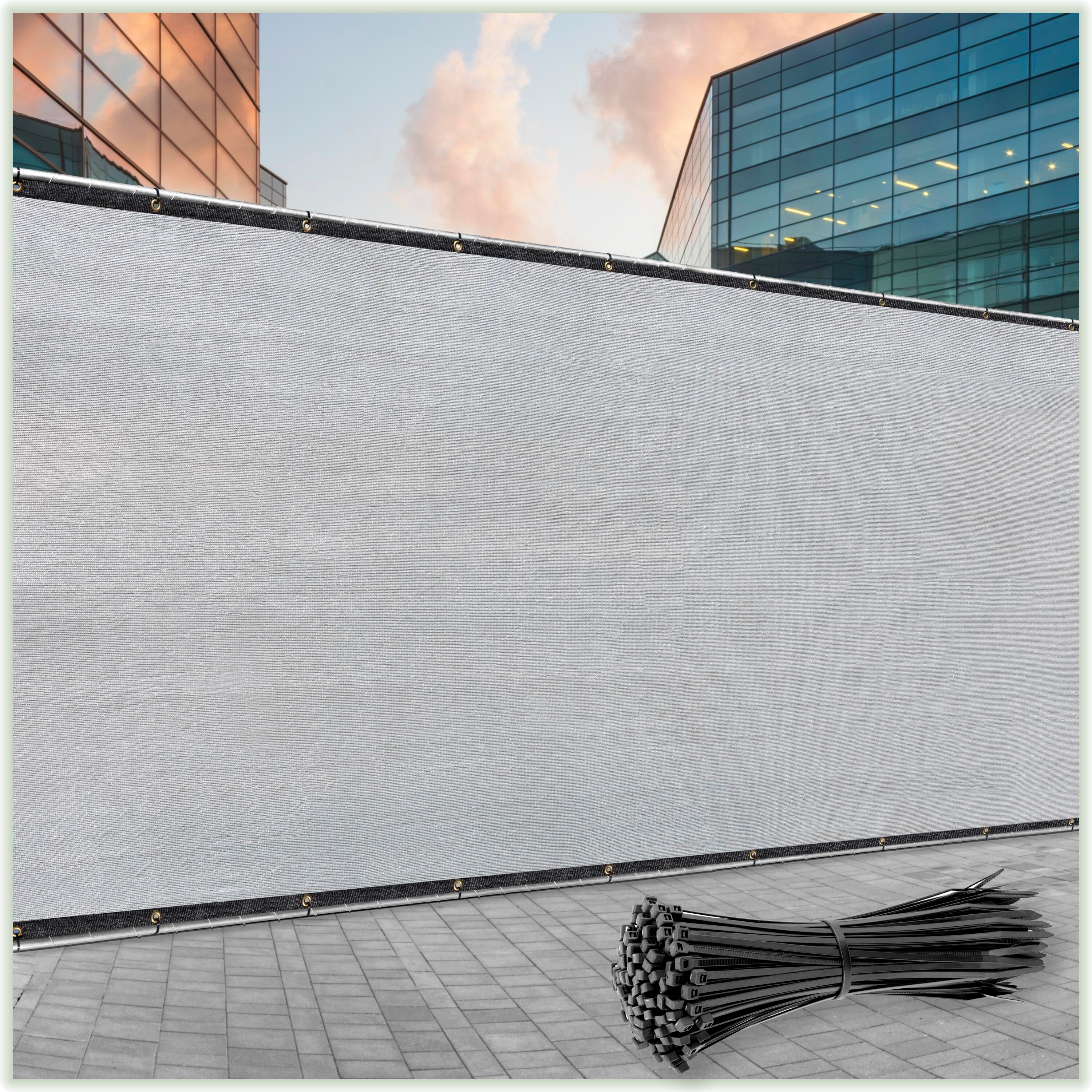 Colour Tree 50' x 8' Grey Polyethylene Outdoor Panel Privacy Screen