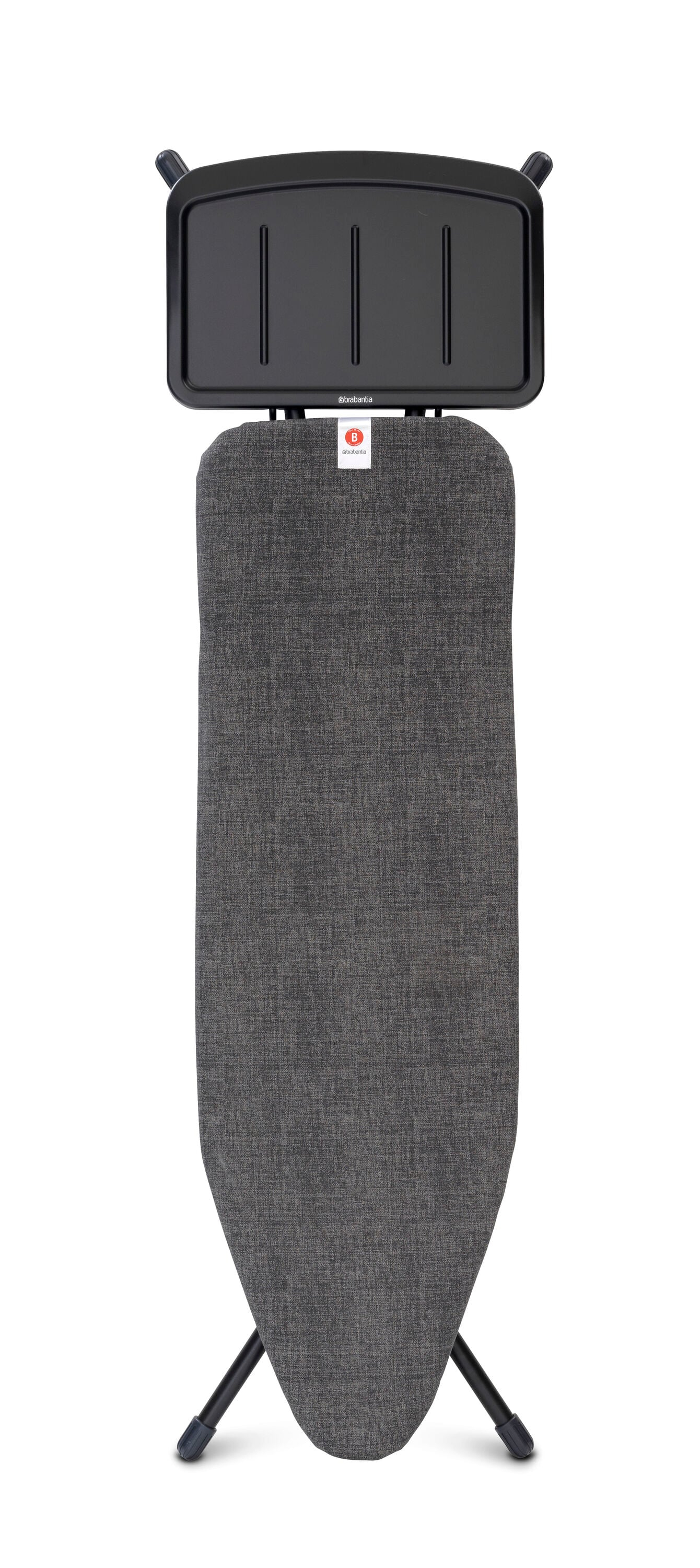 Brabantia Black Freestanding Folding Ironing Board with Metal Steam Unit Holder