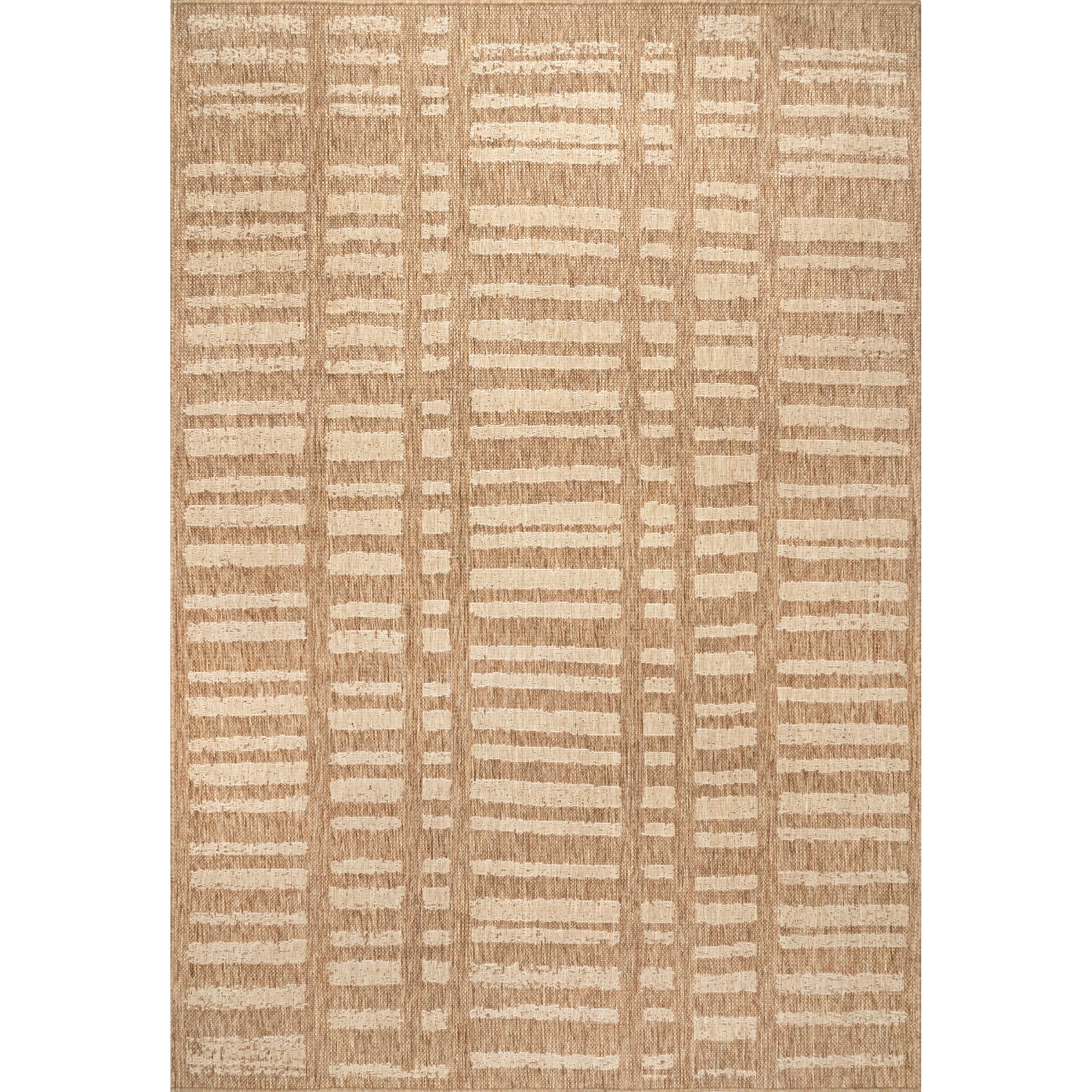 nuLOOM 4' x 6' Outdoor Performance Area Rug, Stain Resistant, Weather Resistant, High Traffic, Patio, Balcony, Outside, Marin Brown