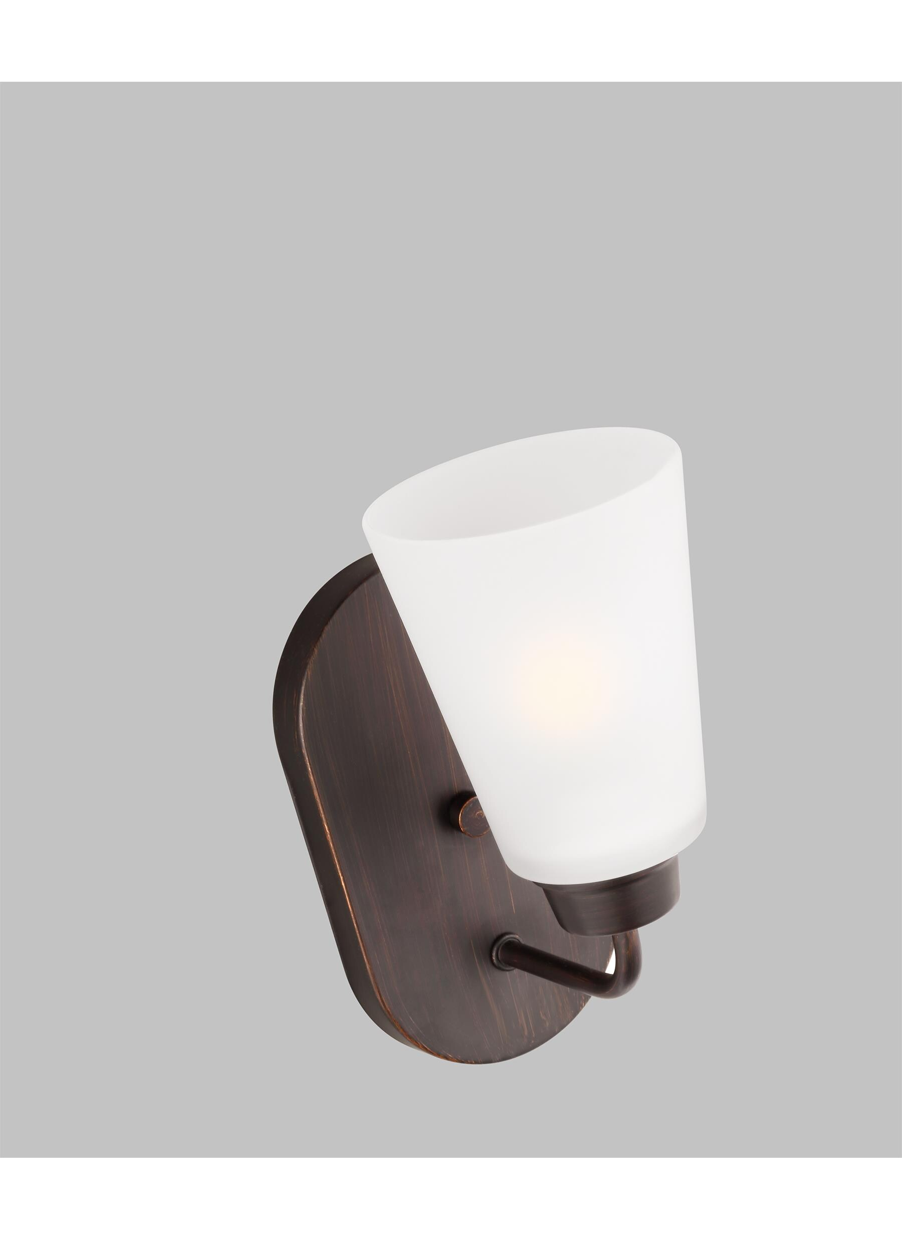 Bronze Kerrville Energy Star Wall Sconce with Satin Etched Glass Shade