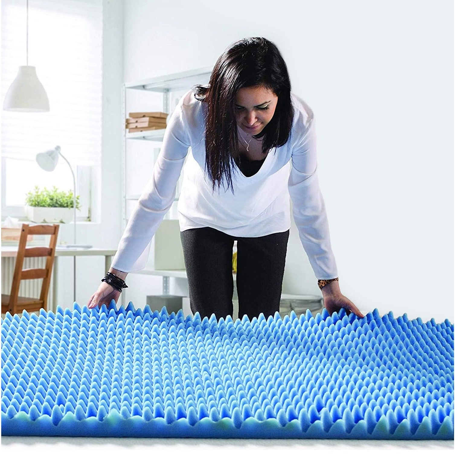 DMI Foam Mattress Topper, Egg Crate Foam Pad, Twin Size Mattress, 33 x 72 x 2