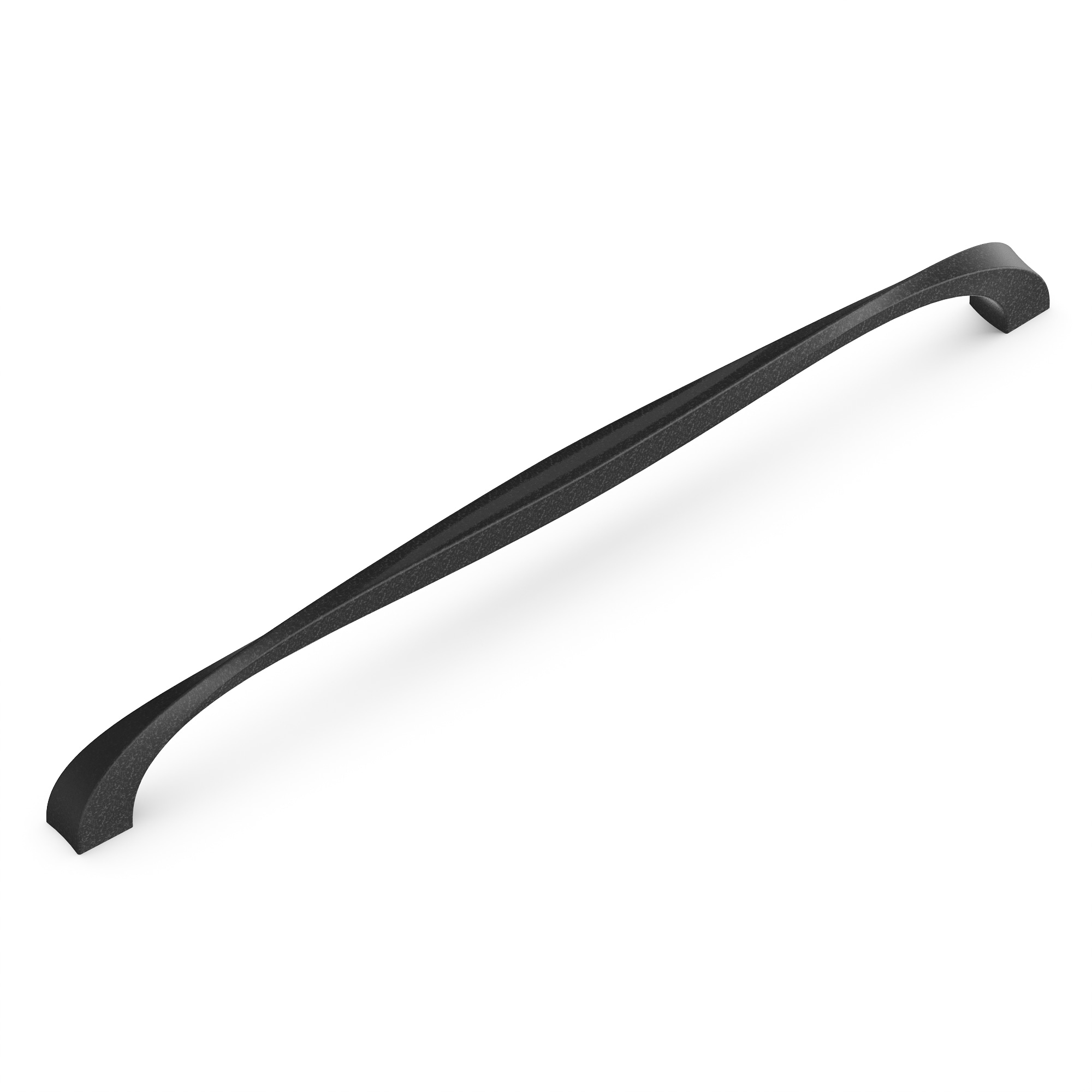 Hickory Hardware 1 Pack Solid Core Kitchen Cabinet Pulls, Luxury Cabinet Handles, Hardware for Doors & Dresser Drawers, 12 Inch Hole Center, Black Iron, Twist Collection