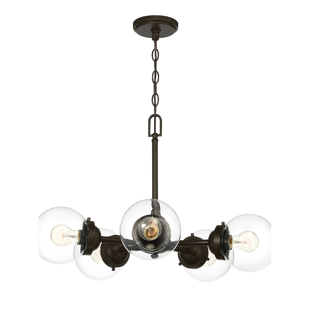 95985-ORB Knoll - Five Light Chandelier, Oil Rubbed Finish with Clear Glass