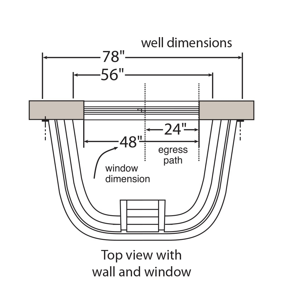 Granite Gray Polyethylene Rectangular Egress Window Well