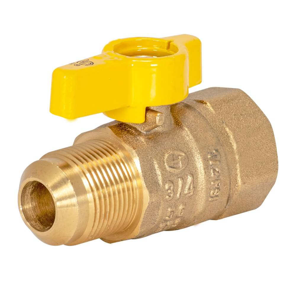 Eastman 3/4-inch Brass Gas Ball Valve with Yellow Handle