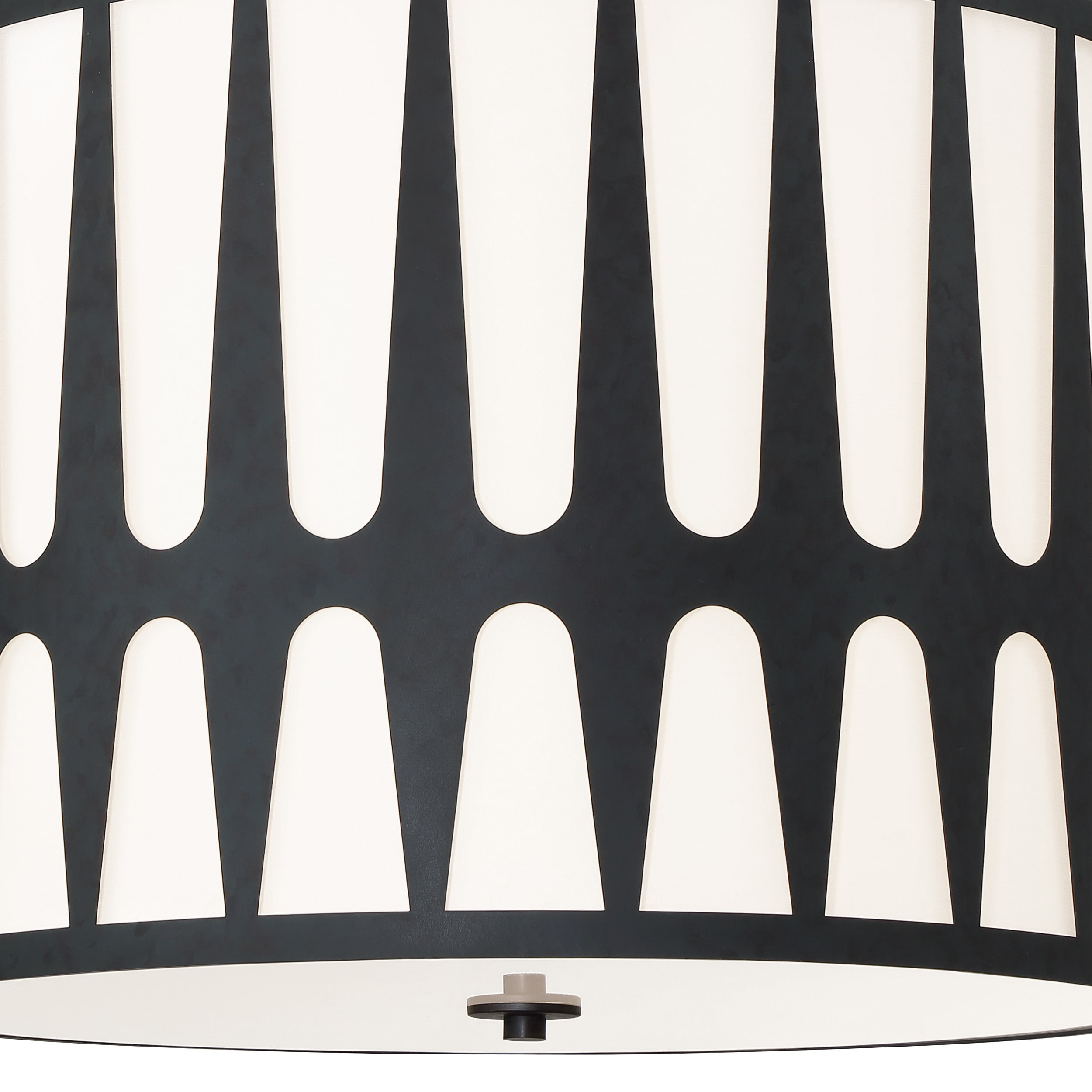 Royston Black Steel 5-Light Drum Pendant with White Silk Shade