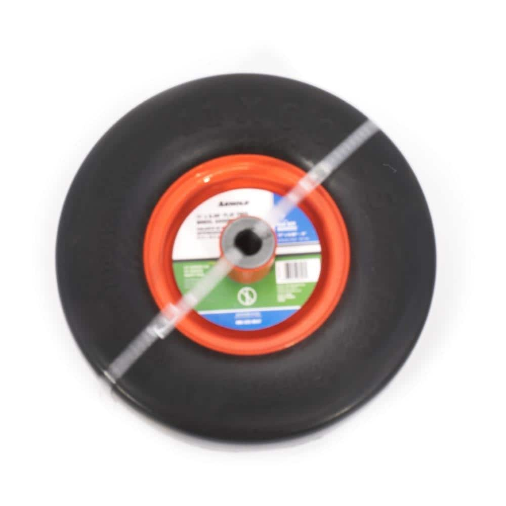 11 In. X 6 In. Universal Flat Free Zero Turn Front Wheel Assembly With Smooth Tread And Orange Rims