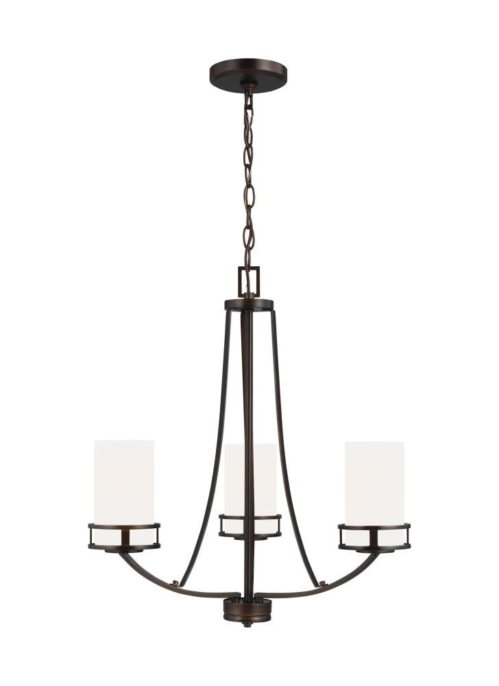 Generation Lighting 3-Light Robie Chandelier Bronze 3121603-710, Modern Ceiling Light Fixture for Room Decor| Chandelier for Dining Room or Living Room Uses A19 Standard or LED Light Bulbs