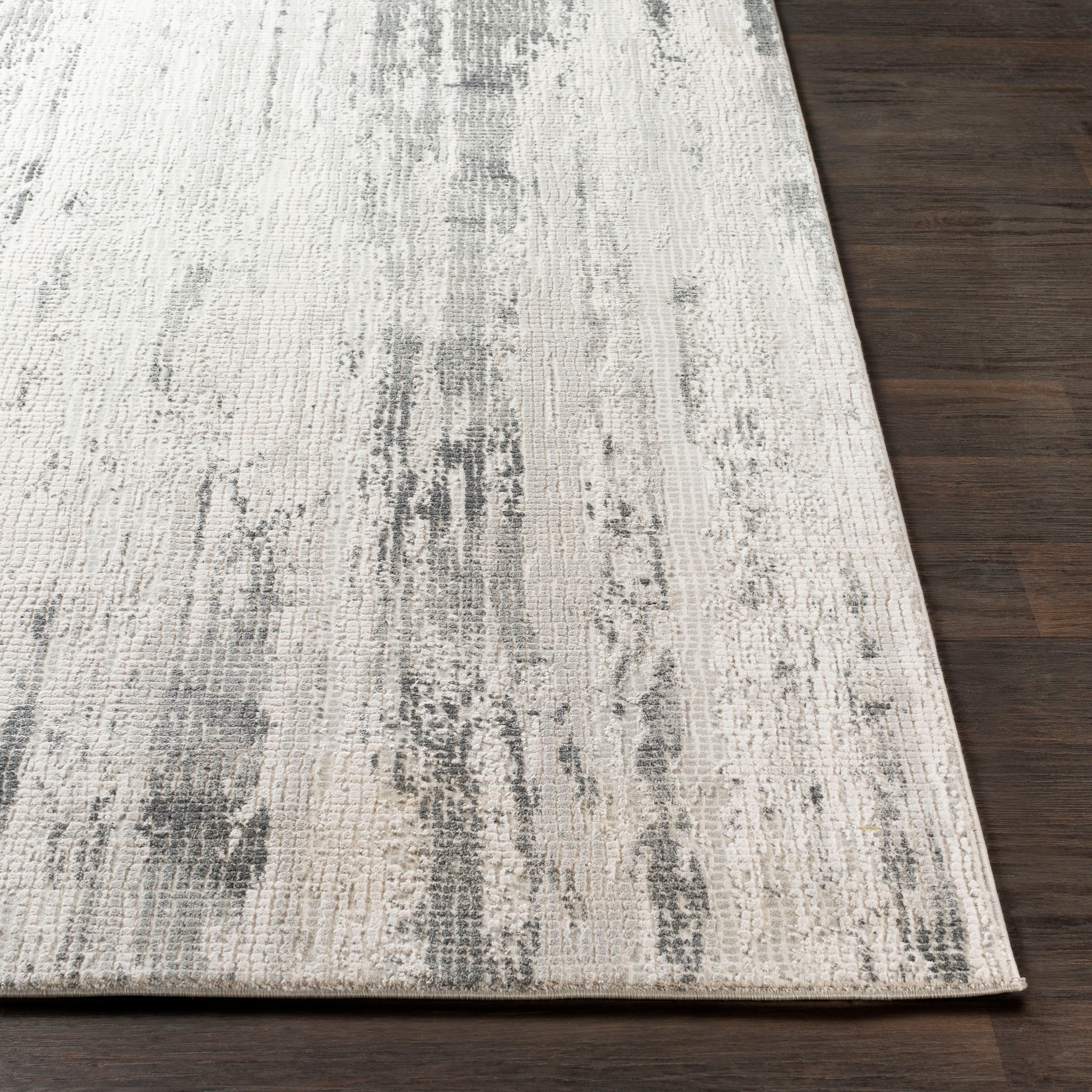 Reversible Gray 5' x 7' Wool-Blend Mid-Century Modern Area Rug