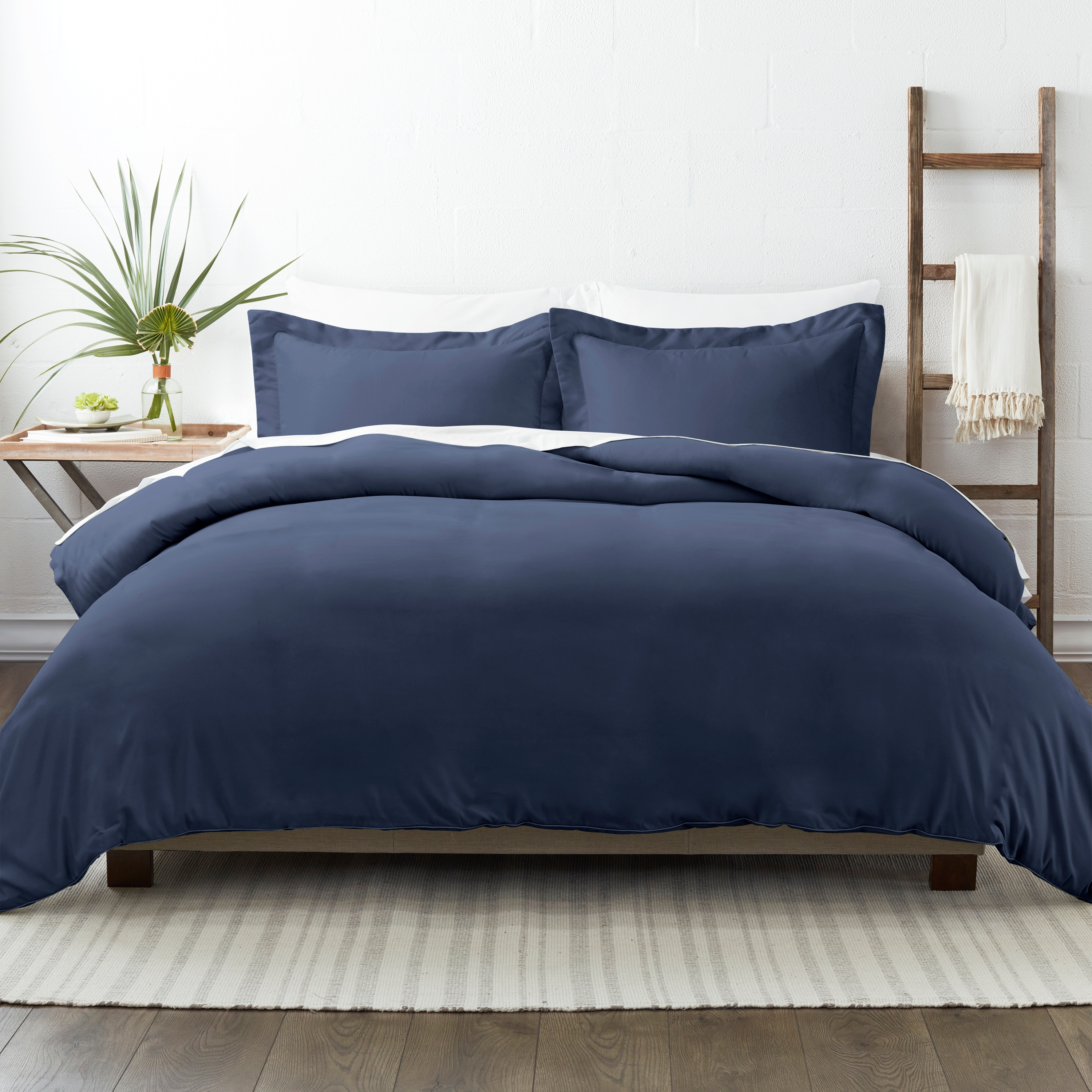 Ienjoy Home Home 3 -Piece Navy Full/Queen Duvet cover Set