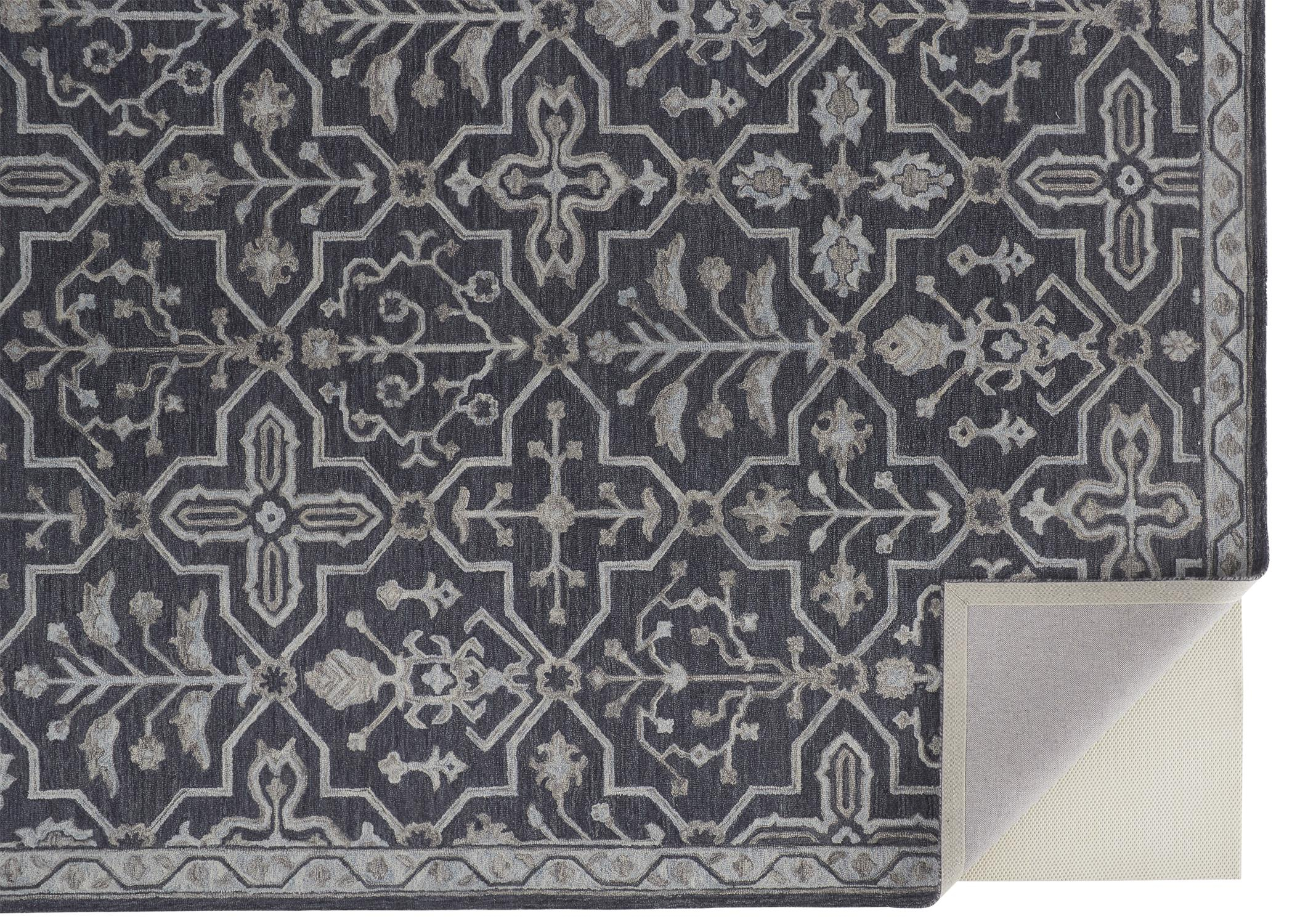 Room Envy Faris 4 x 6 (ft) Tufted Wool Odyssey Gray/Light Gray Rectangular Indoor Floral/Botanical Global Area rug