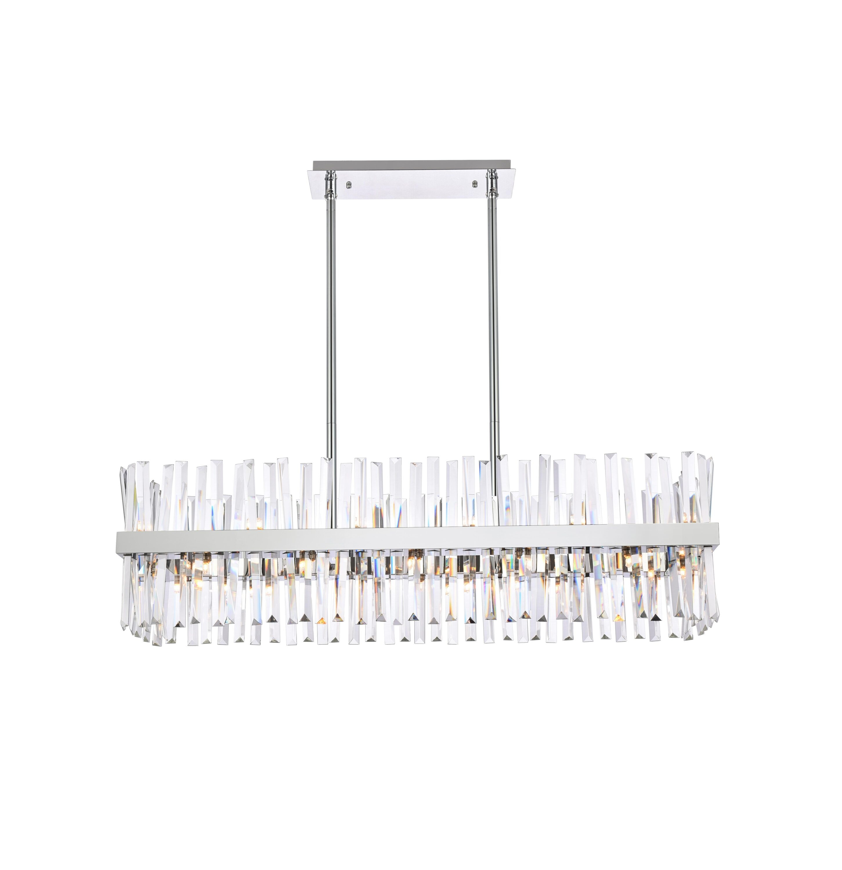 Elegant Decor Home Furnishing 24 -Light Chrome Modern/contemporary Crystal For Use in Bedrooms, Dining Rooms, Foyers, Kitchens, Living Rooms Chandelier