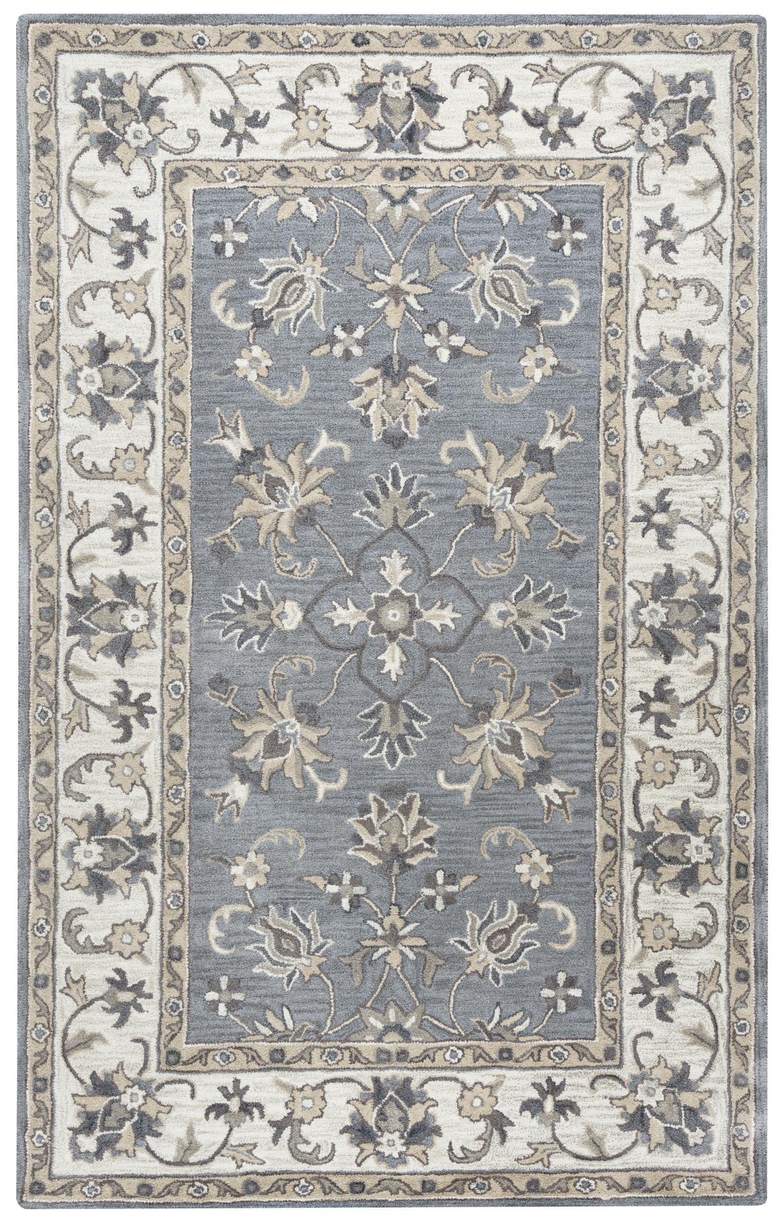 Liberty Transitional Hand-Tufted Wool Rug in Gray, Tan, and Ivory, 9' x 12'