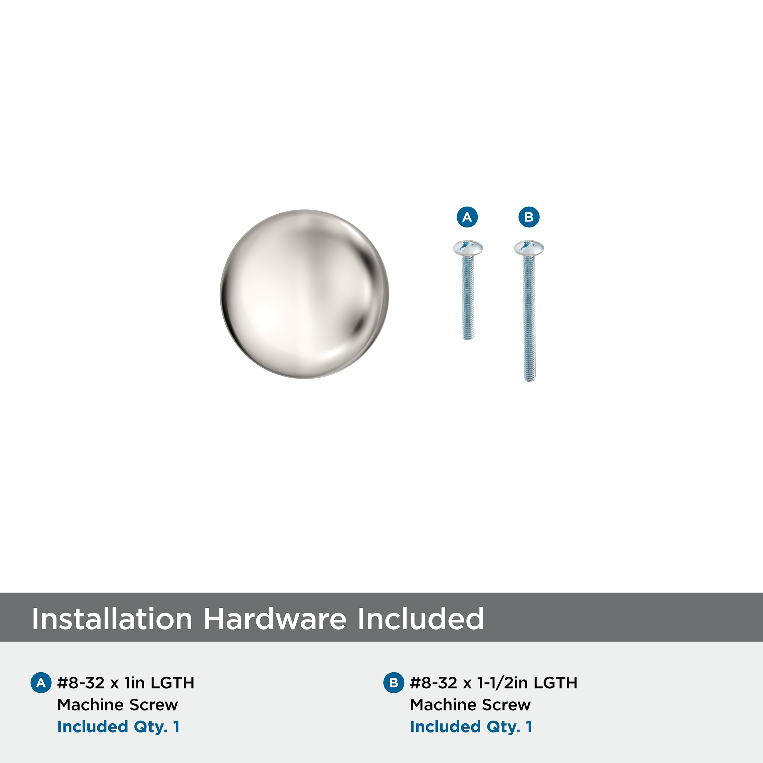 Amerock Edona 1-1/4 inch (32mm) Diameter Polished Nickel Cabinet Knob