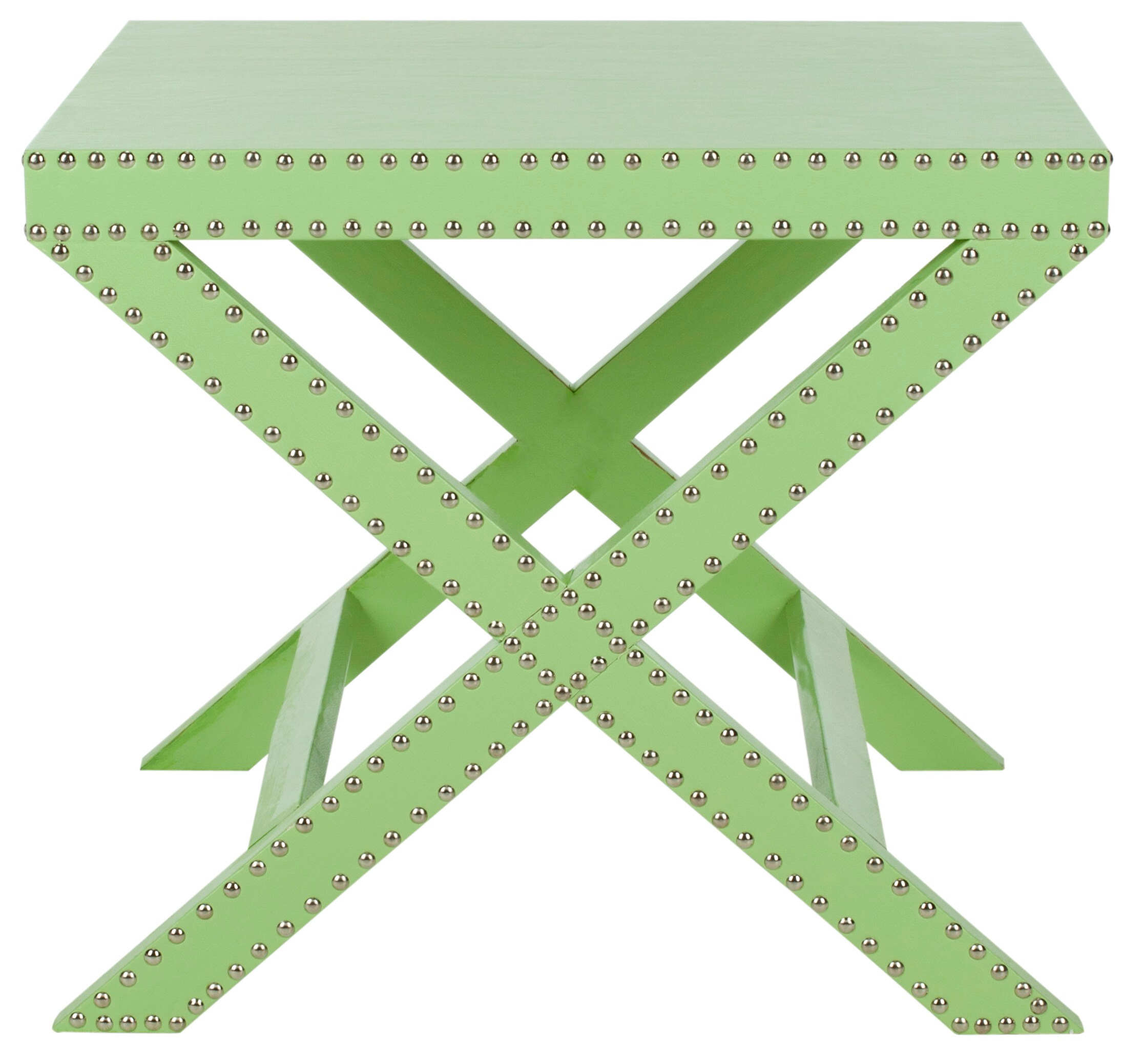 SAFAVIEH Jeanine Contemporary X End Accent Table, Light Green