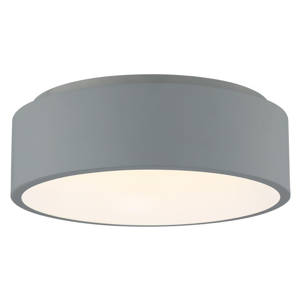 Gray Aluminum LED Drum Flush Mount Light