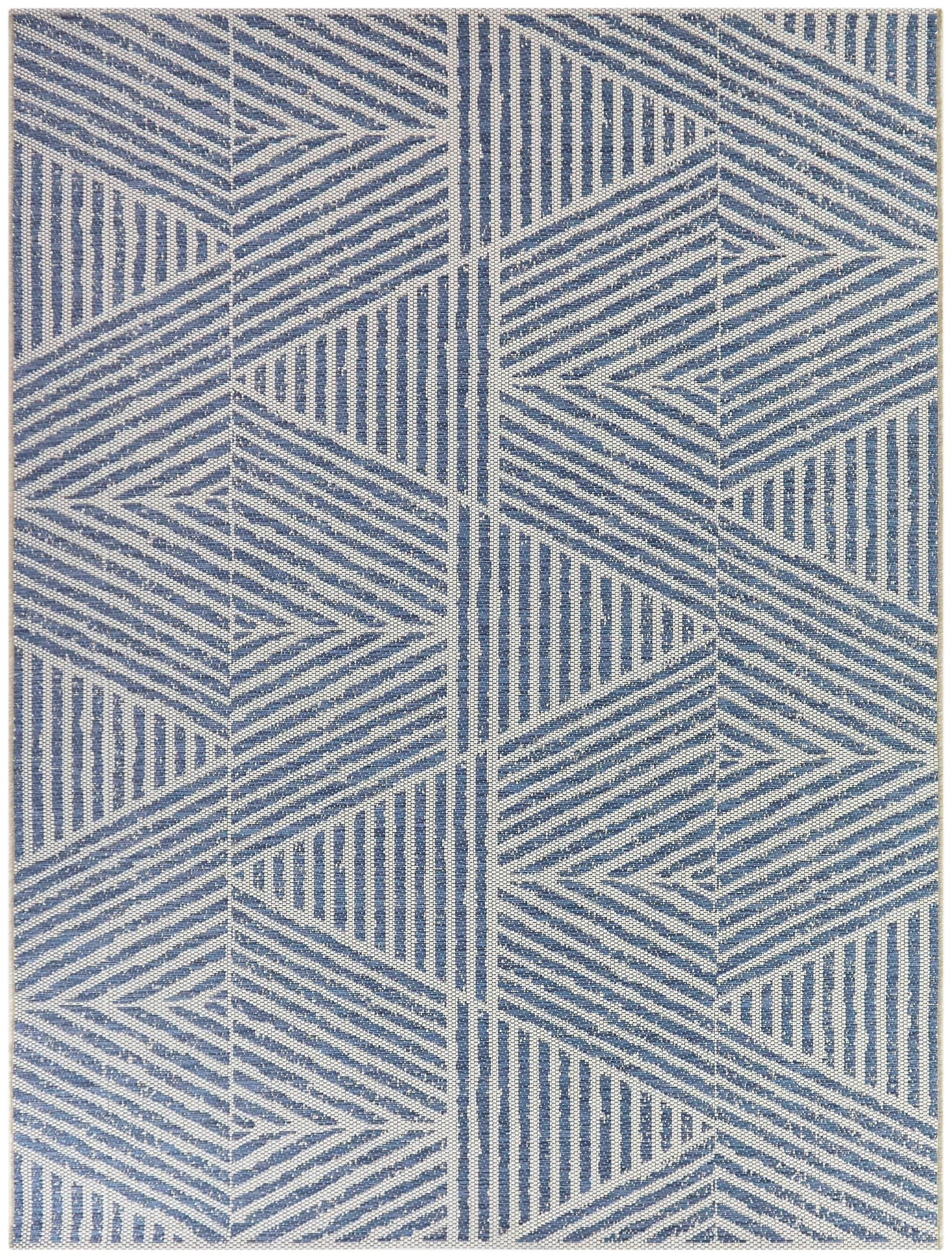 Balta US, Inc Darcy Modern Stripe Indoor/Outdoor Area Rug Blue 5'3" x 7' 5' x 8' Off-White Runner, Rectangle