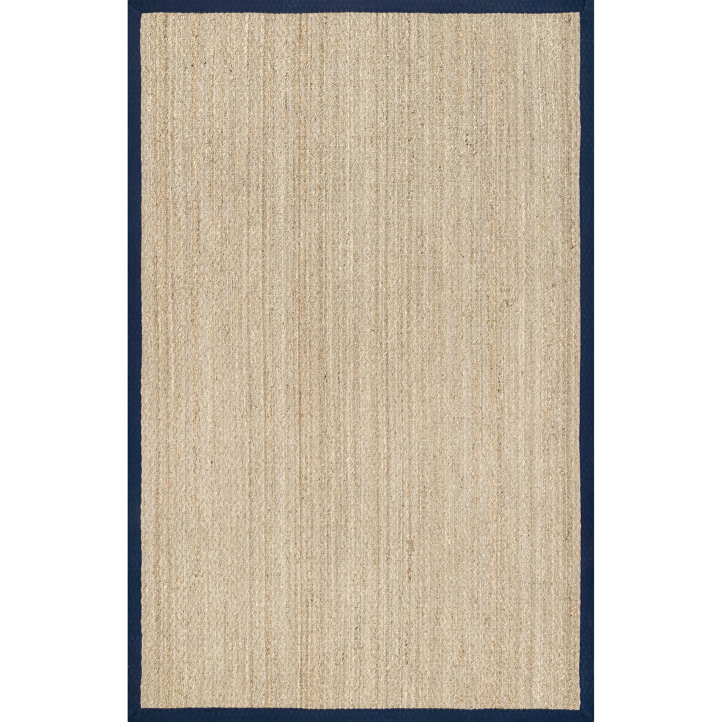 Coastal Charm Navy Stripe Round Seagrass 6' Rug