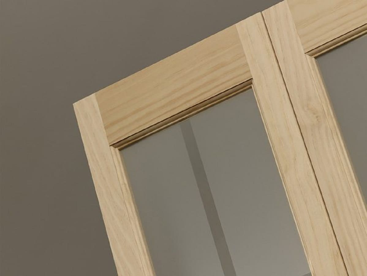 American Wood 837320 24 x 80 in. Full Glass Mission Bifold Door, Unfinished Pine