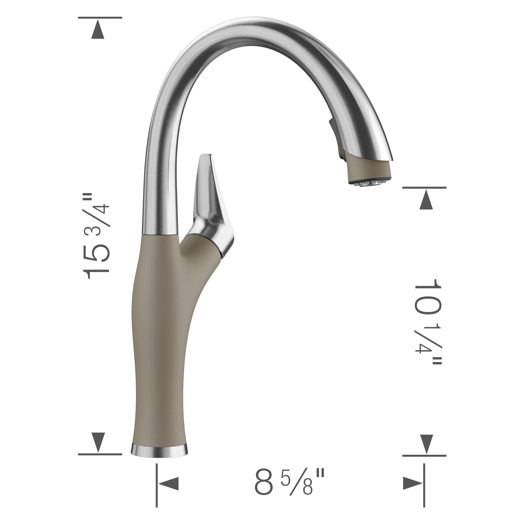 Truffle Stainless Steel Pull-Down Spray Kitchen Faucet