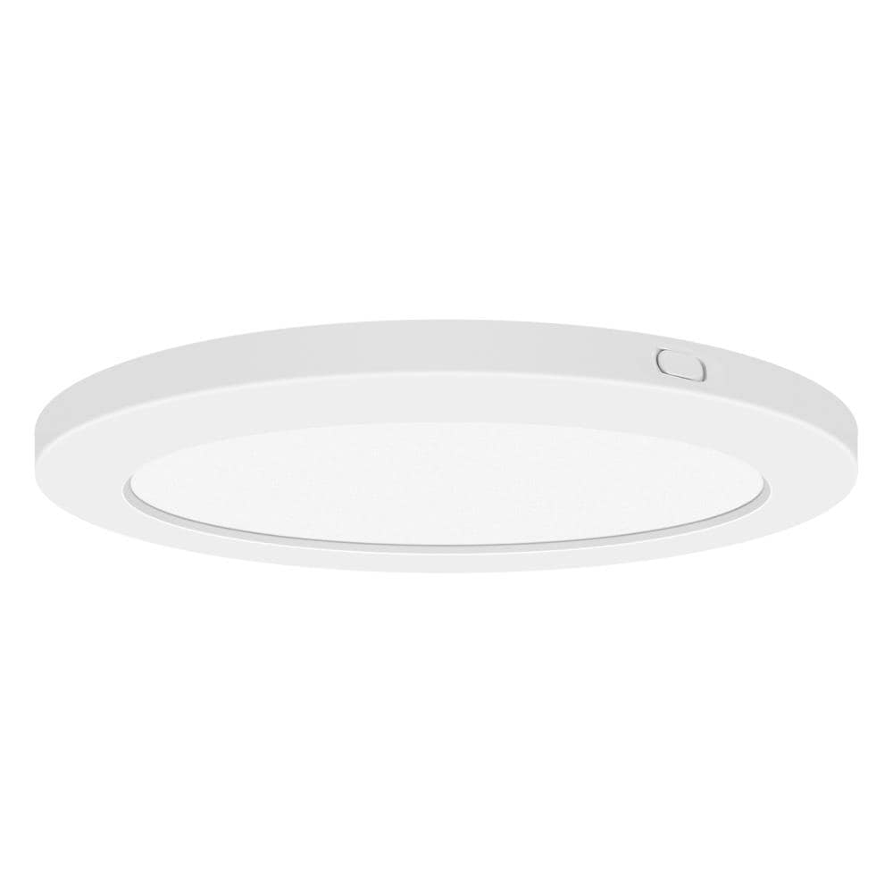 Access Lighting ModPLUS 1 -Light 9-in Gloss White Integrated LED Flush Mount Light