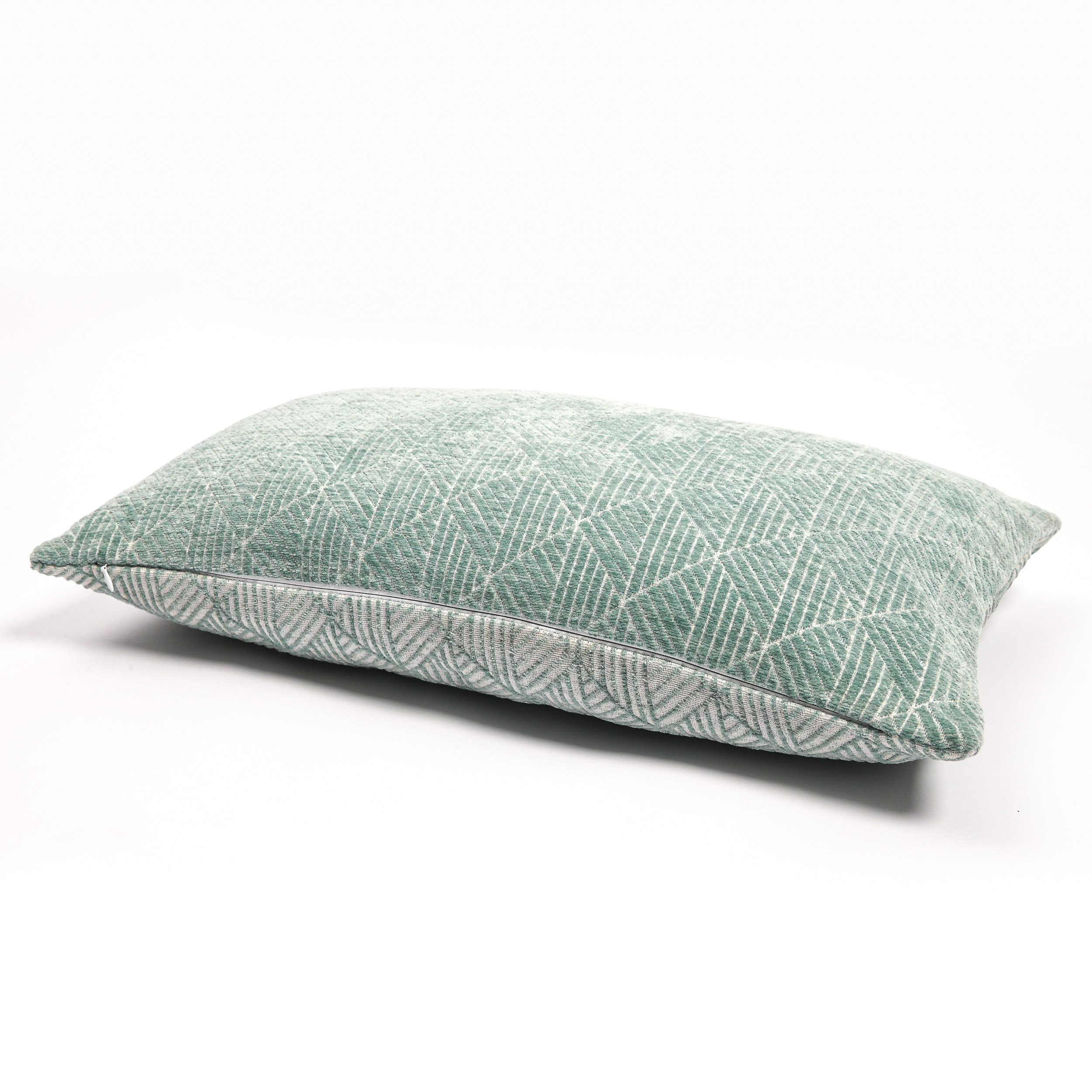 Freshmint Logan Reversible Woven Geometric Chenille Lumbar 24"x14",Blue Surf,1 Pack