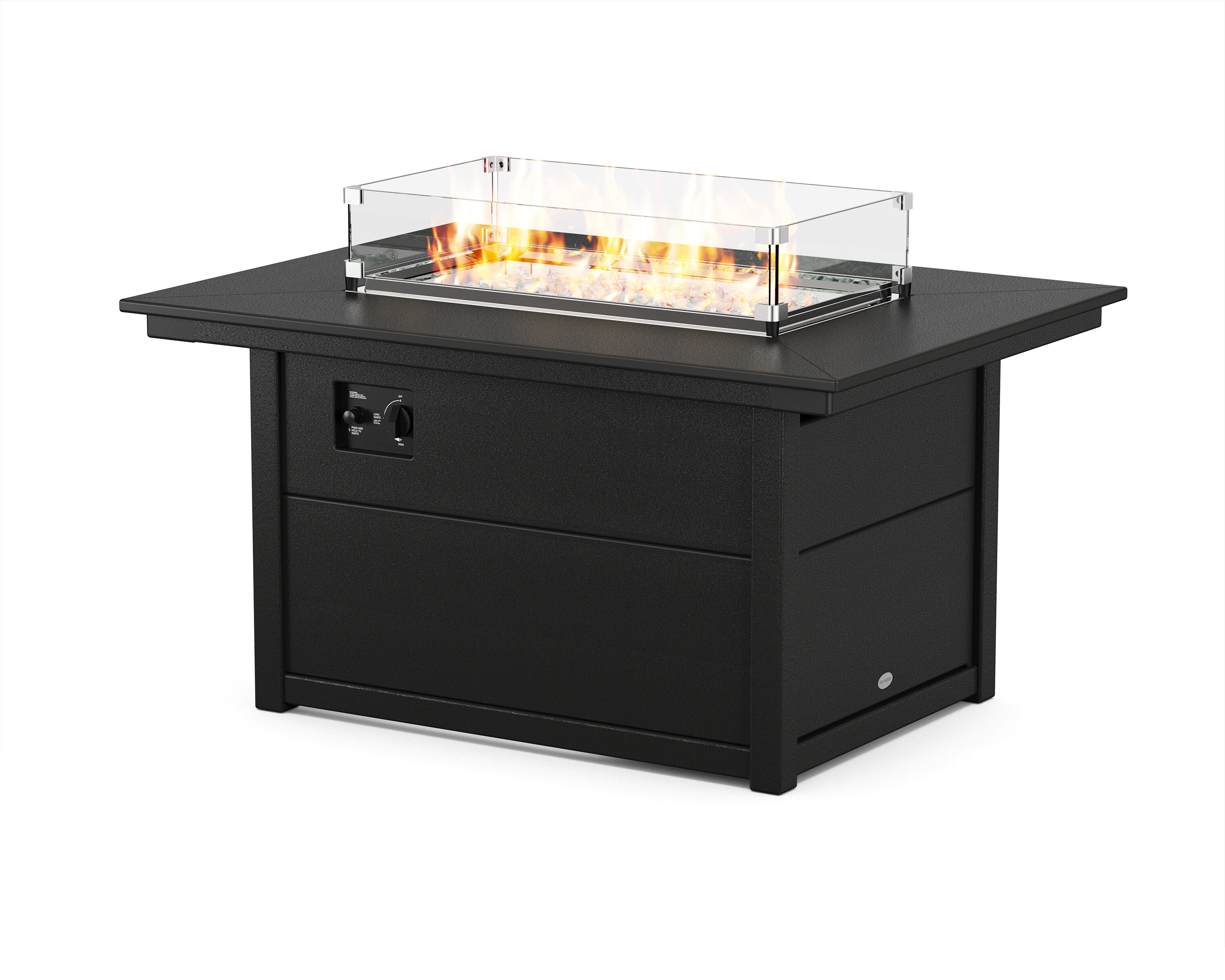 24'' H x 33.63'' W Polyresin Outdoor Fire Pit Table with Lid