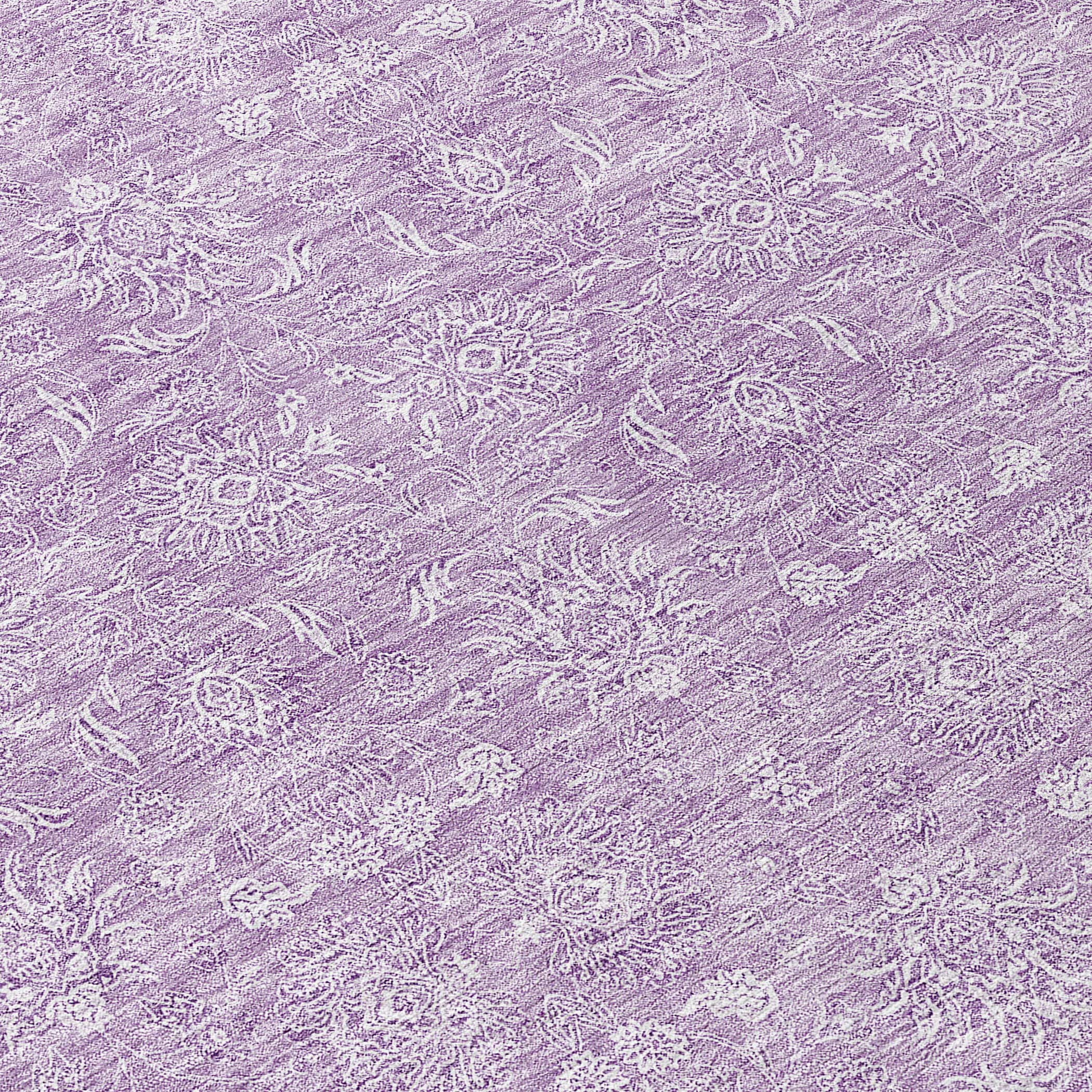 Lavender Synthetic Flat Woven Round Washable Area Rug