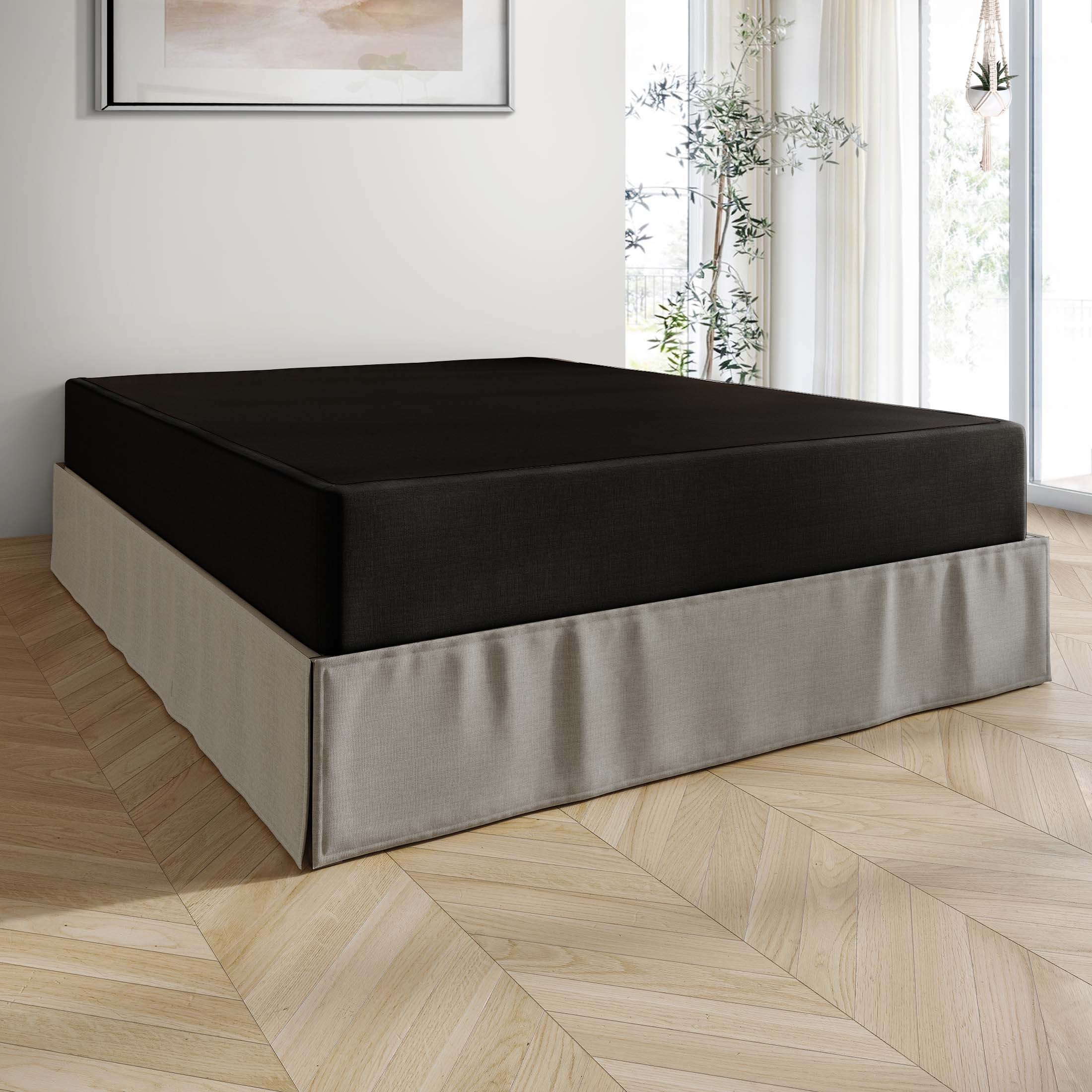 CraftPorch  Upholstered Linen Metal Box Spring Black - Full