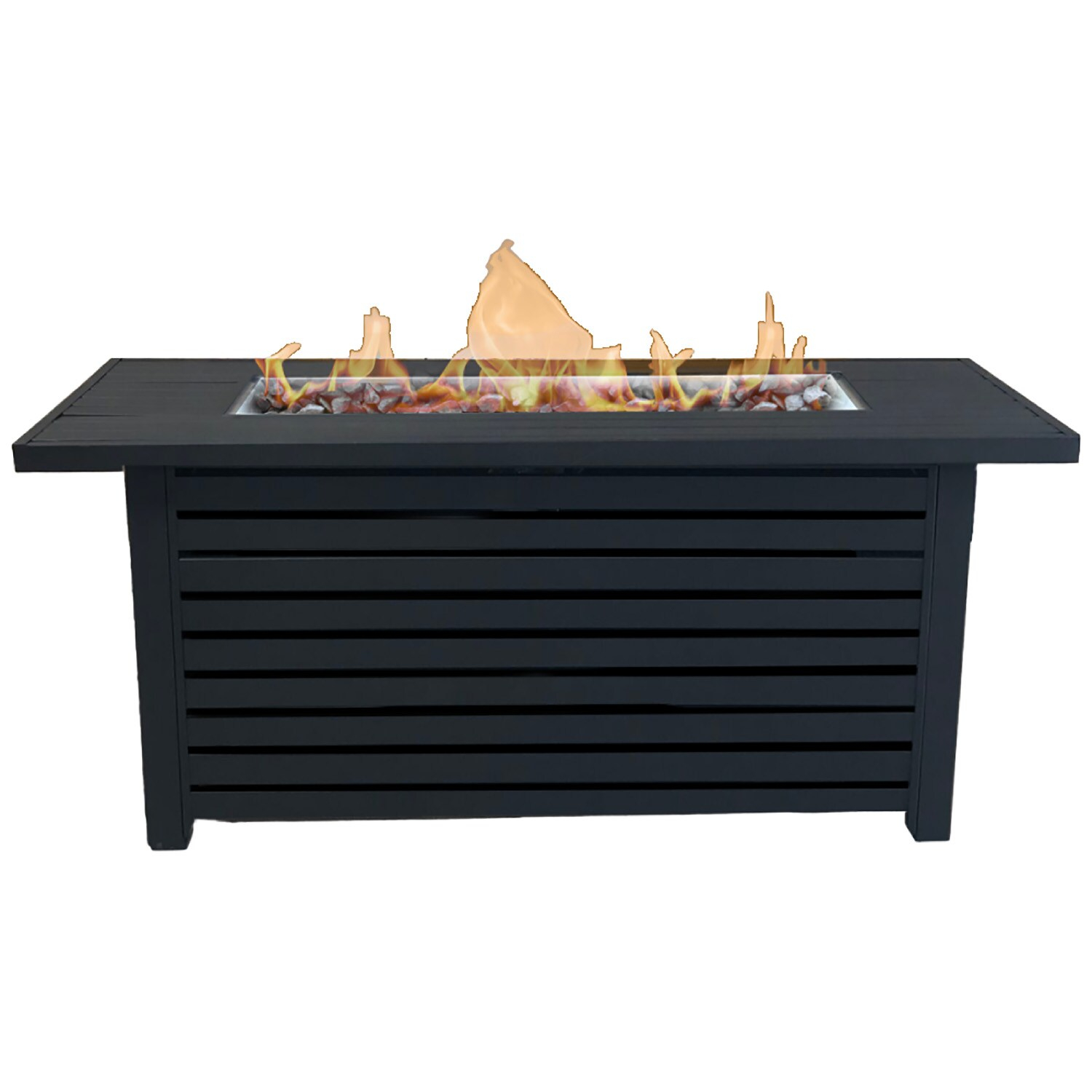 Black Steel 54" Free-standing Gas Fire Pit Table