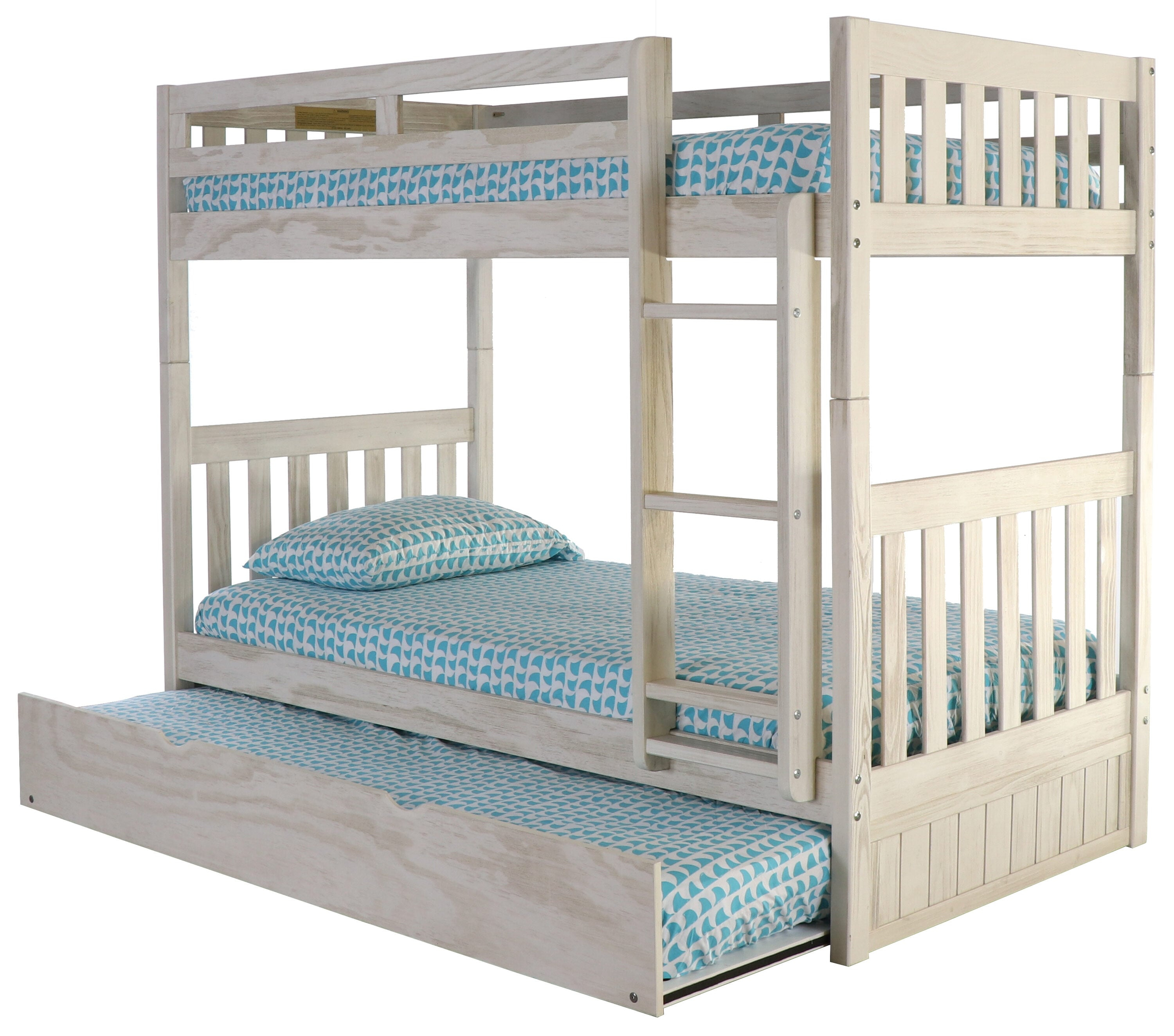 American Furniture Classics Solid Pine Twin/Twin Bunk Bed with Twin Trundle