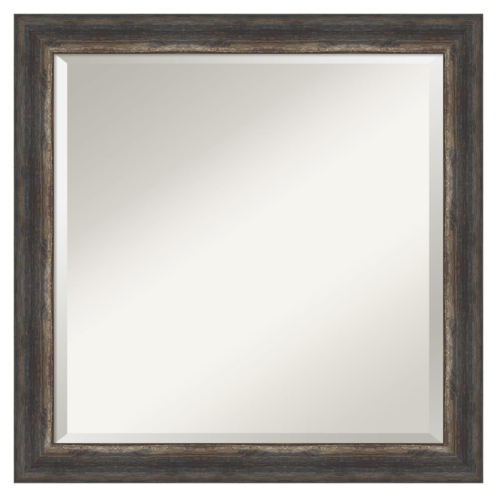 Bronze Bark Texture Rectangular Wood Vanity Mirror 30x30