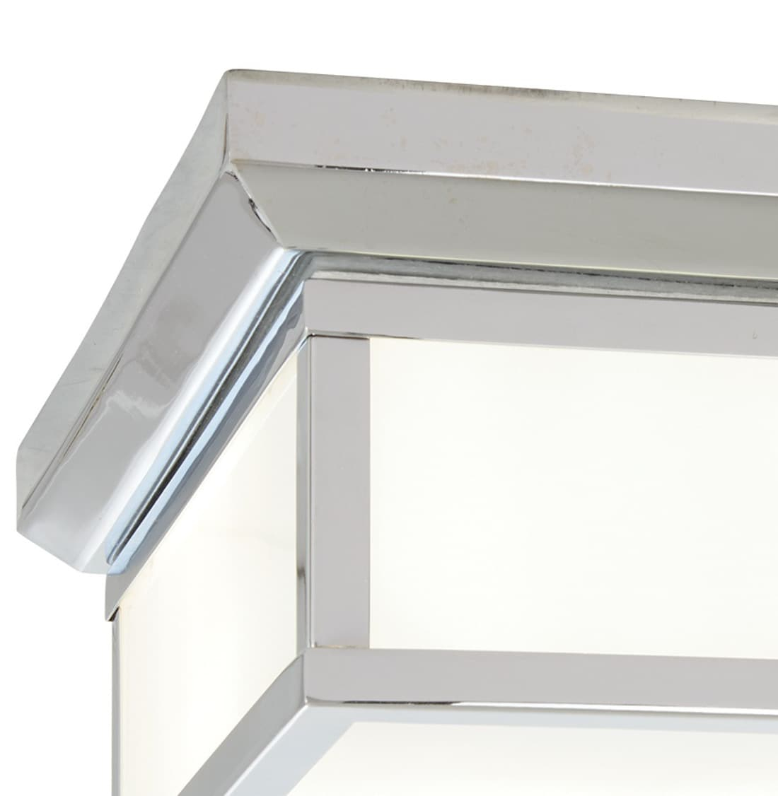 Elegance Chrome 2-Light Flush Mount with Etched White Glass