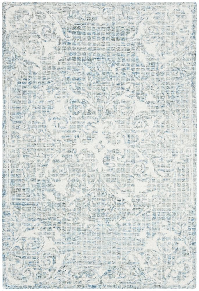 SAFAVIEH Abstract Bryanne Floral Wool Area Rug, Light Blue, 4' x 6'