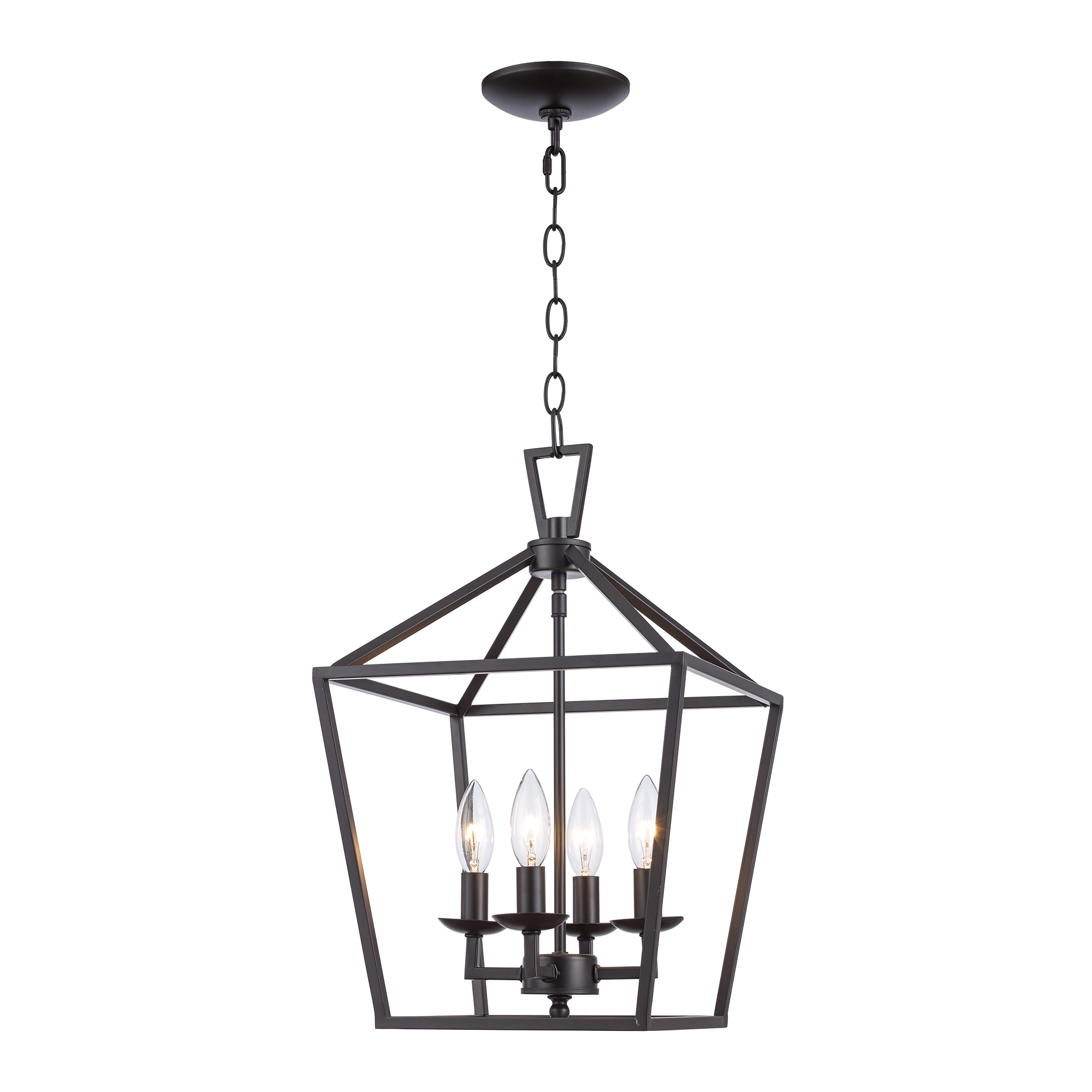 Lacey Industrial Cage 4-Light Pendant in Oil Rubbed Bronze