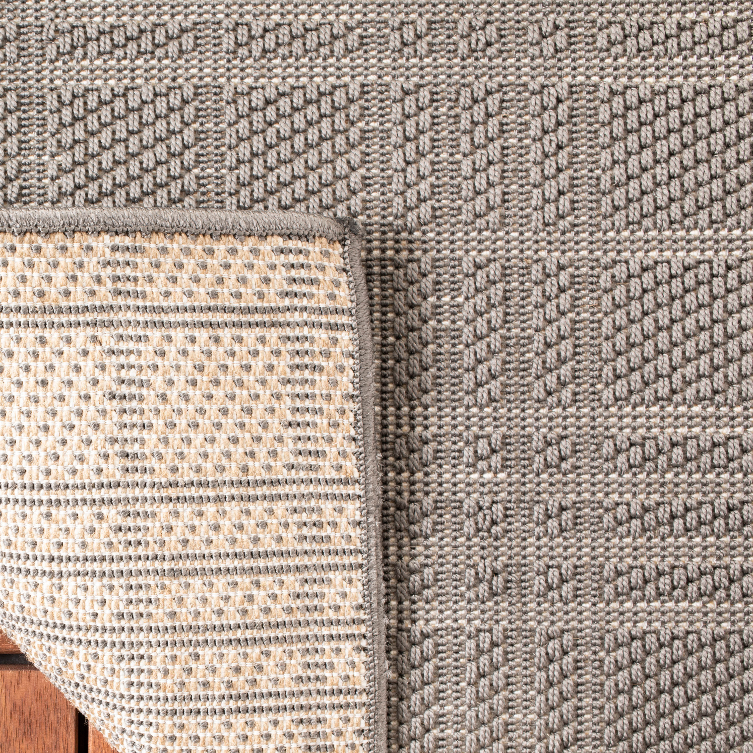 Transitional Geometric Gray Flat Woven Indoor-Outdoor Rug - 6'7" x 9'2"